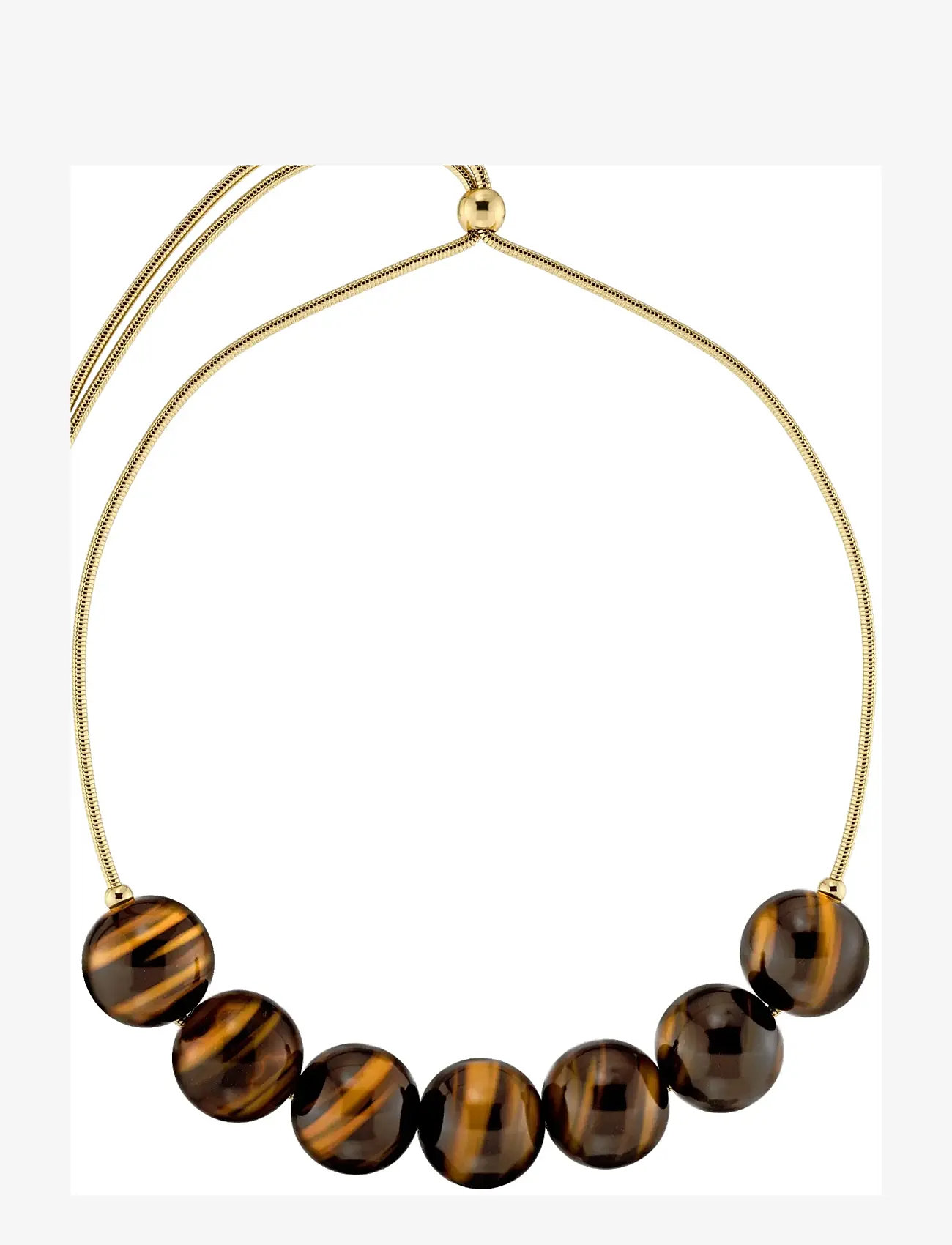 Edblad - Aura Necklace Maxi Gold/Brown One Size - statement halskæder - gold - 1
