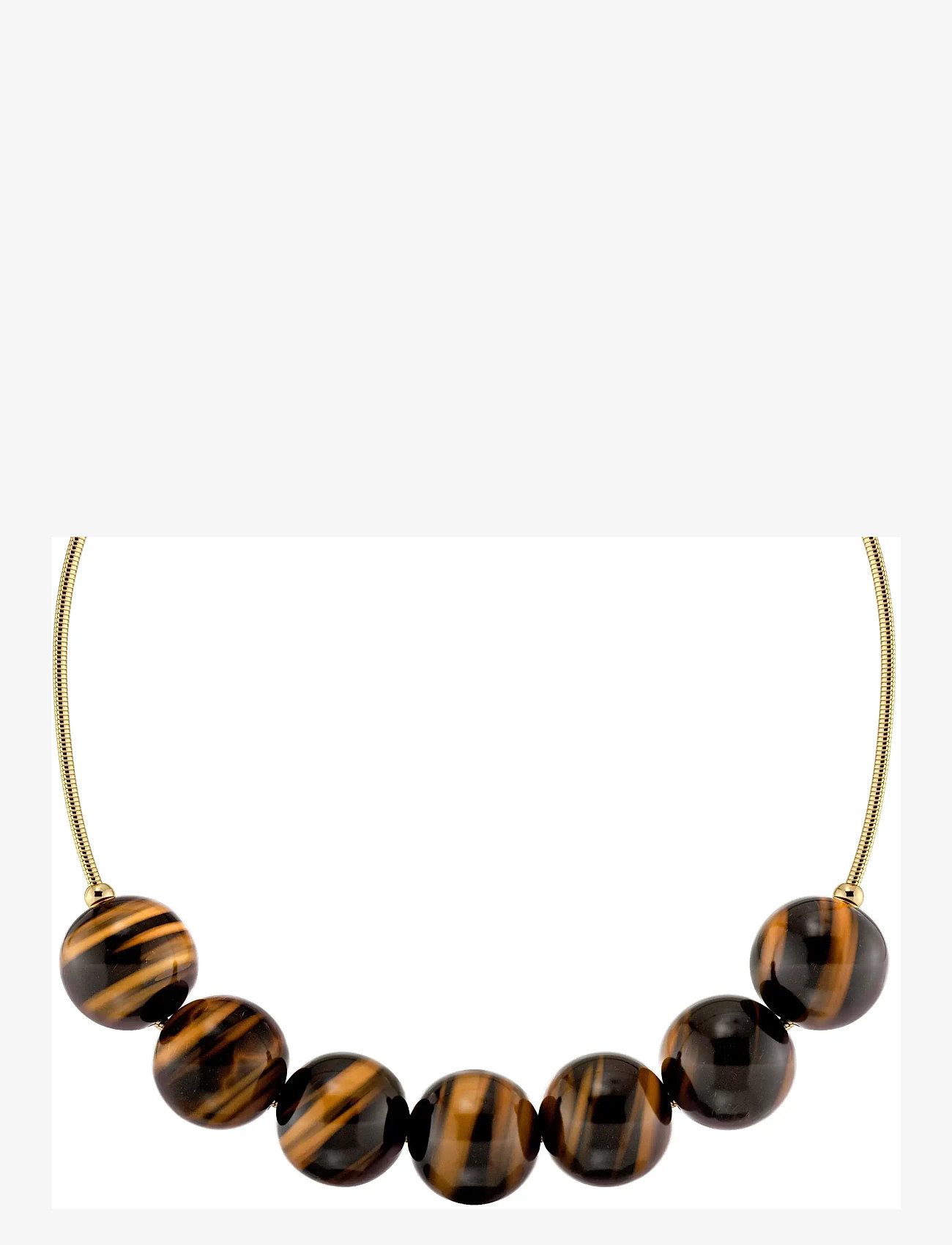 Edblad - Aura Necklace Maxi Gold/Brown One Size - statement halskæder - gold - 2