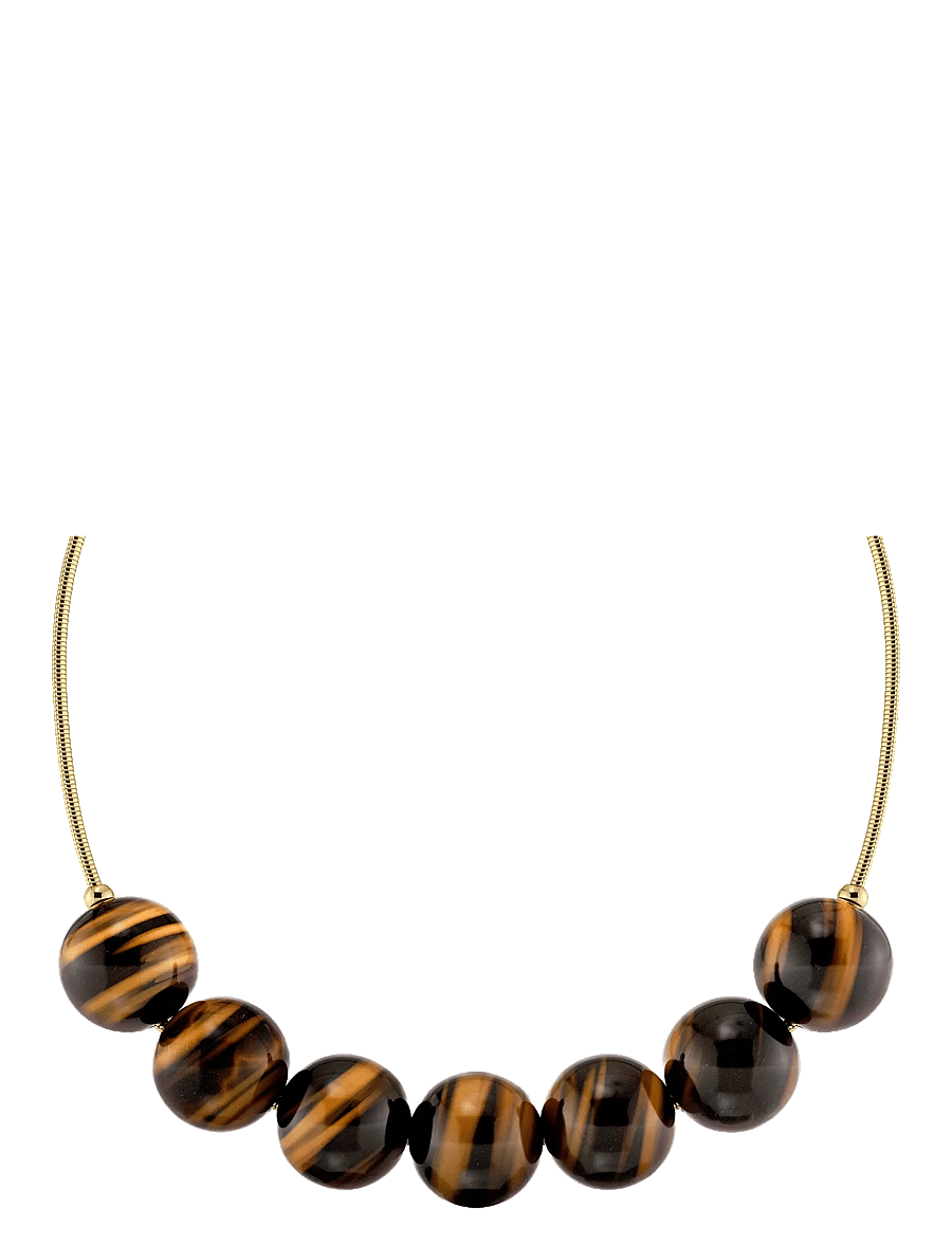 Edblad - Aura Necklace Maxi Gold/Brown One Size - statement-ketten - gold - 2
