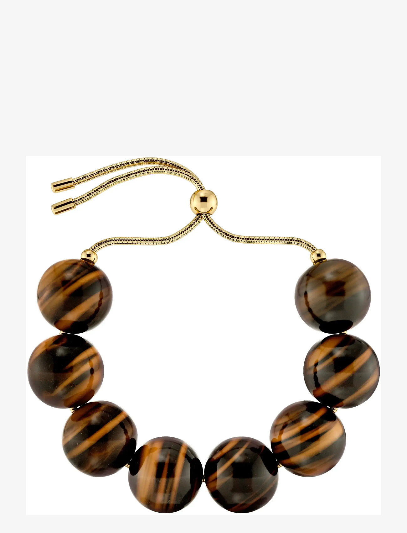 Edblad - Aura Bracelet Maxi Gold/Brown One Size - armbönd - gold - 1
