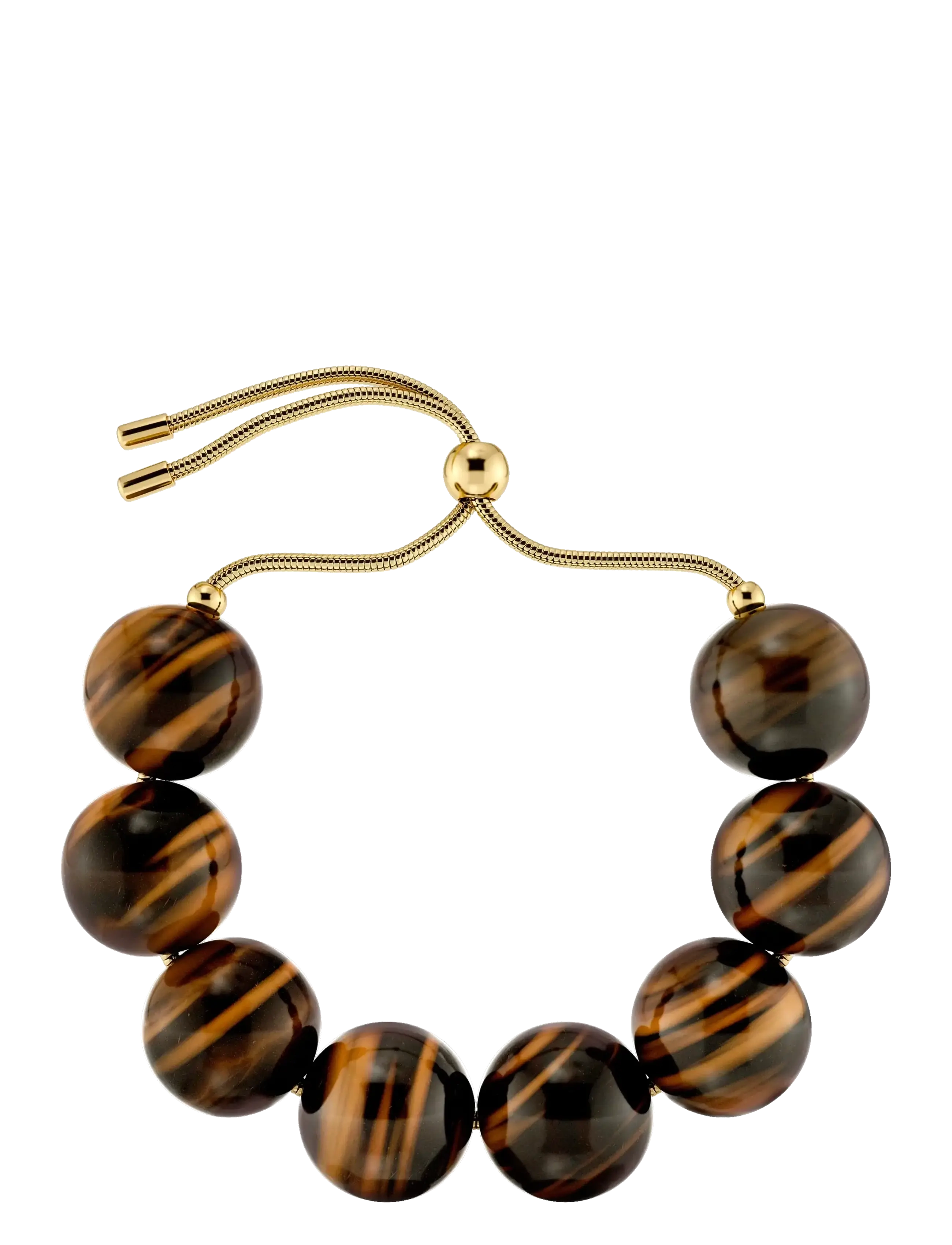 Edblad Aura Bracelet Maxi Gold/Brown One Size - Hverdags stil - GOLD / brown