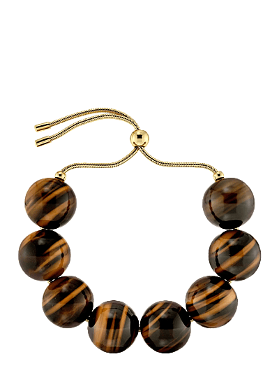 Edblad Aura Bracelet Maxi Gold/Brown One Size - Teens 9 bis 14 Jahren - GOLD / brown