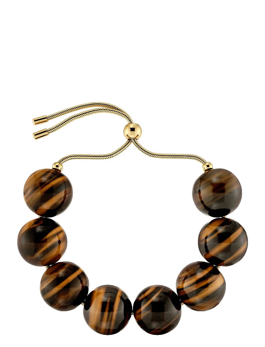 Edblad - Aura Bracelet Maxi Gold/Brown One Size - käevõrud - gold - 1