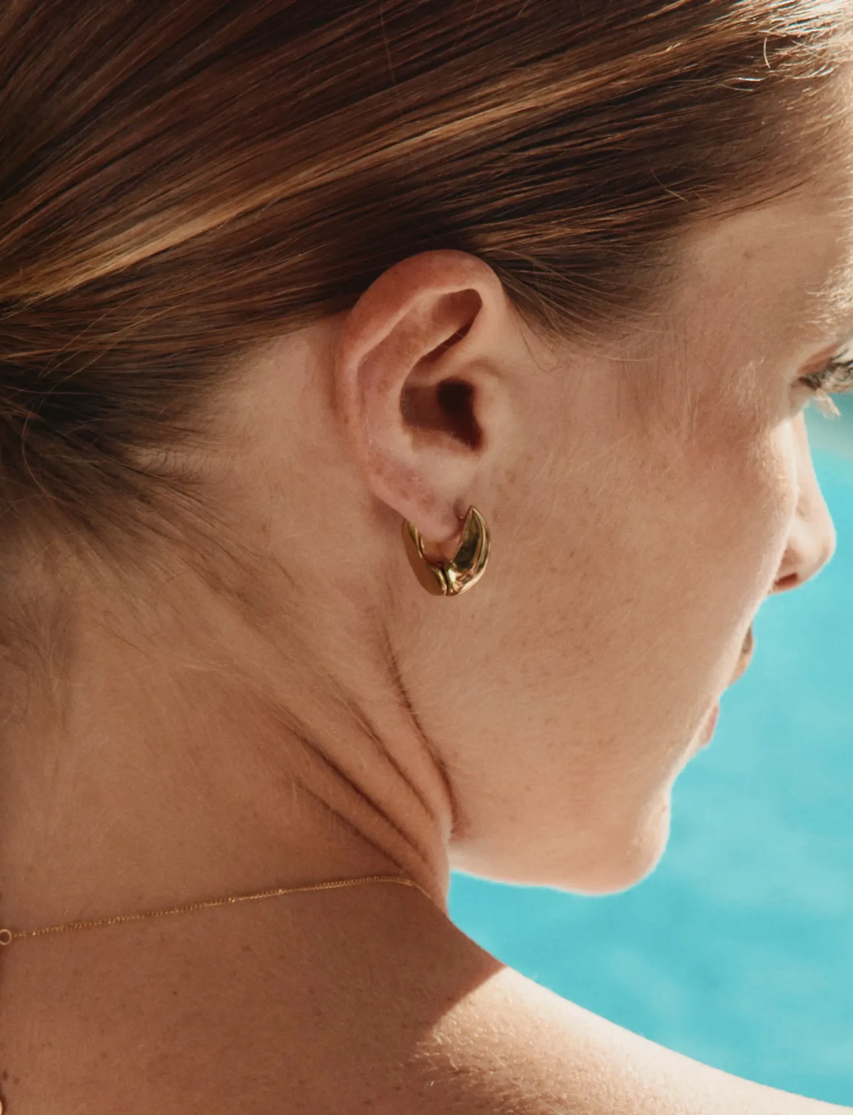 Edblad Azura Hoops L Gold One Size, Kreol Øreringe, Guld, Str: ONE SIZE