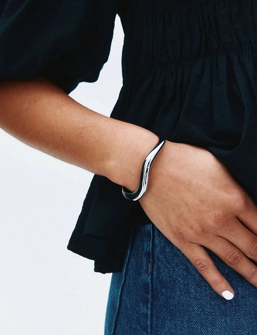 Edblad - Azura Bangle Silver L - armringe - silver - 0