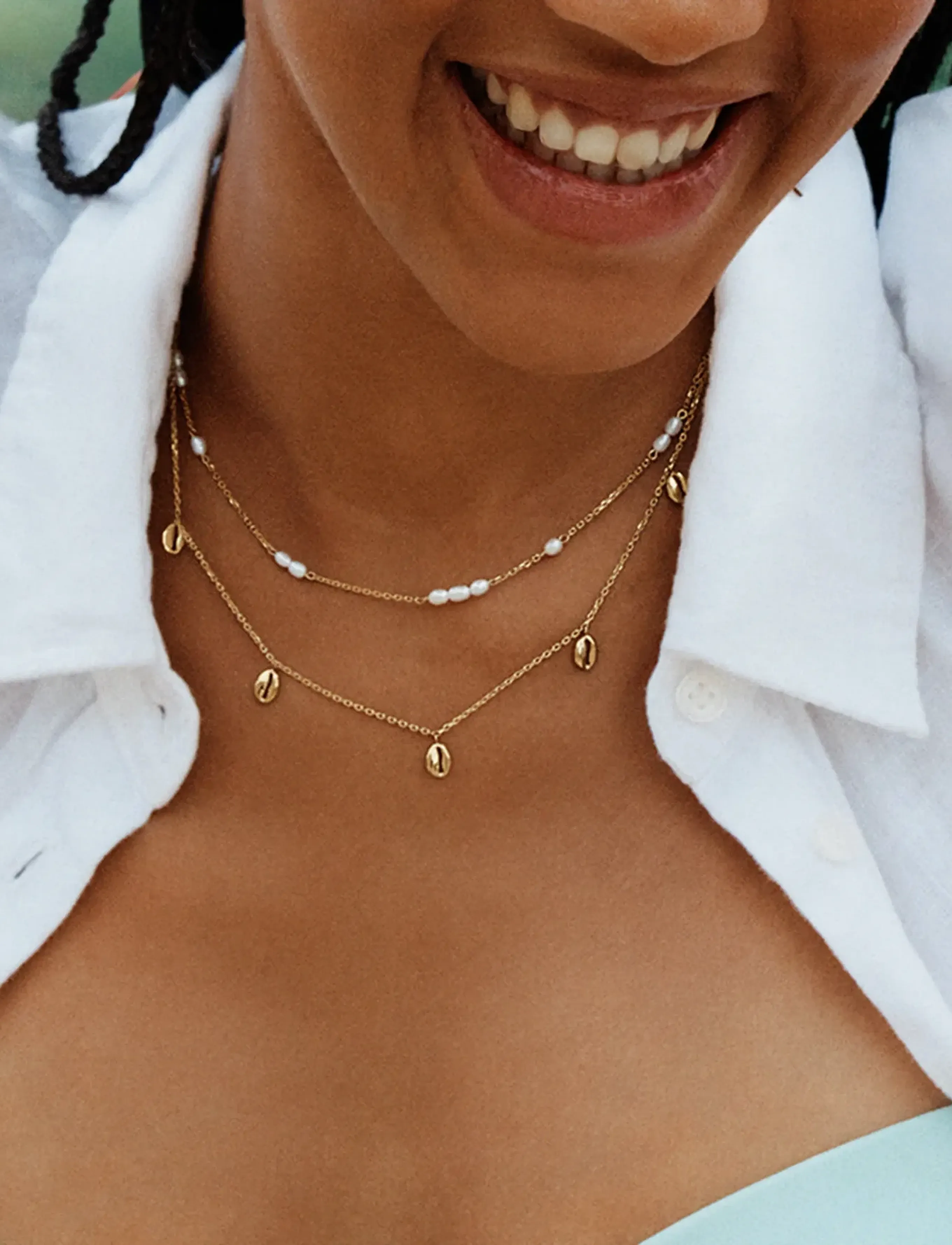 Edblad Breeze Necklace Multi Gold One Size, Kvinder, Perlehalskæde, Guld, Str: ONE SIZE 42 - 45 cm