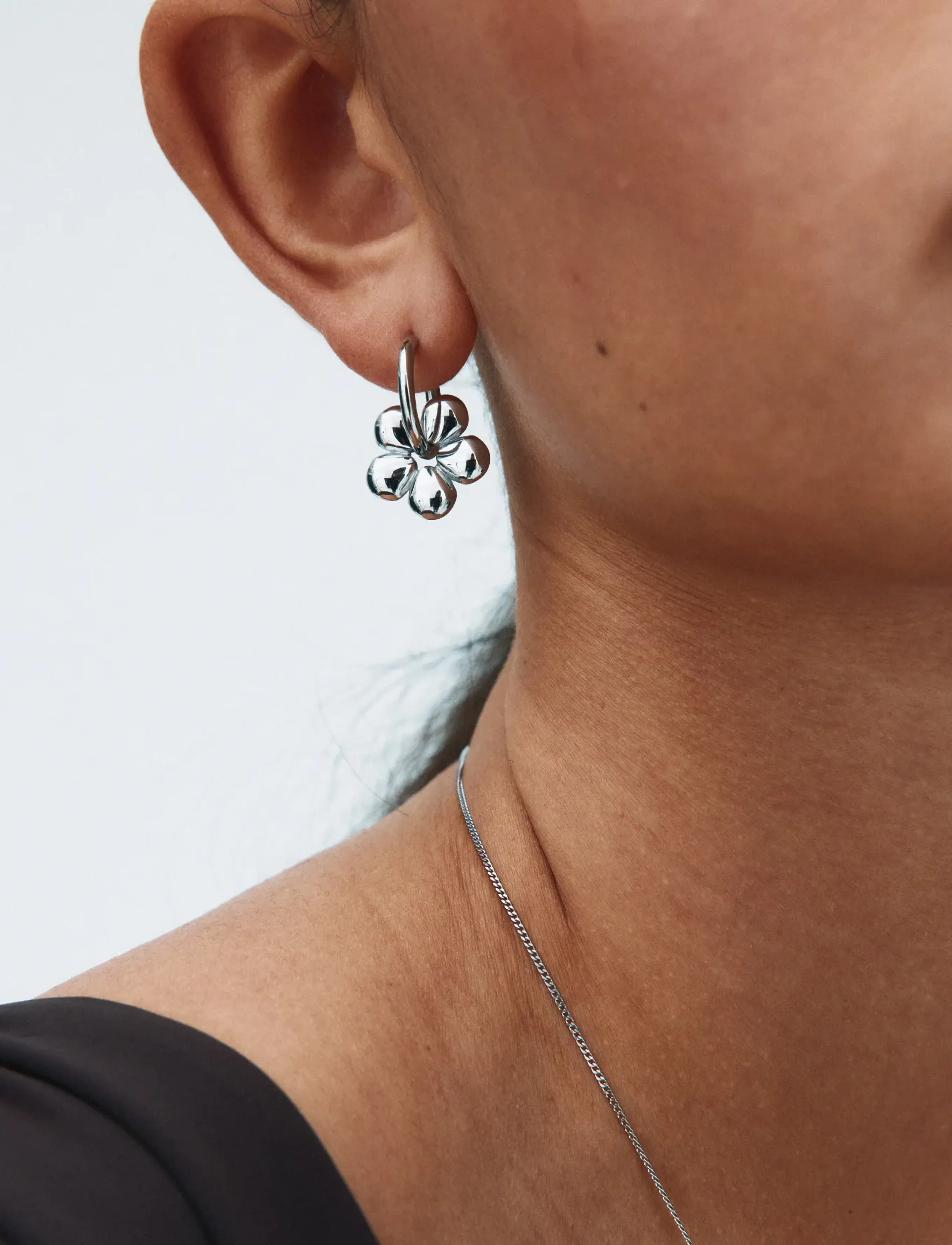 Edblad Daisy Hoops Silver One Size, Earrings, Silber - Hoops, Frauen