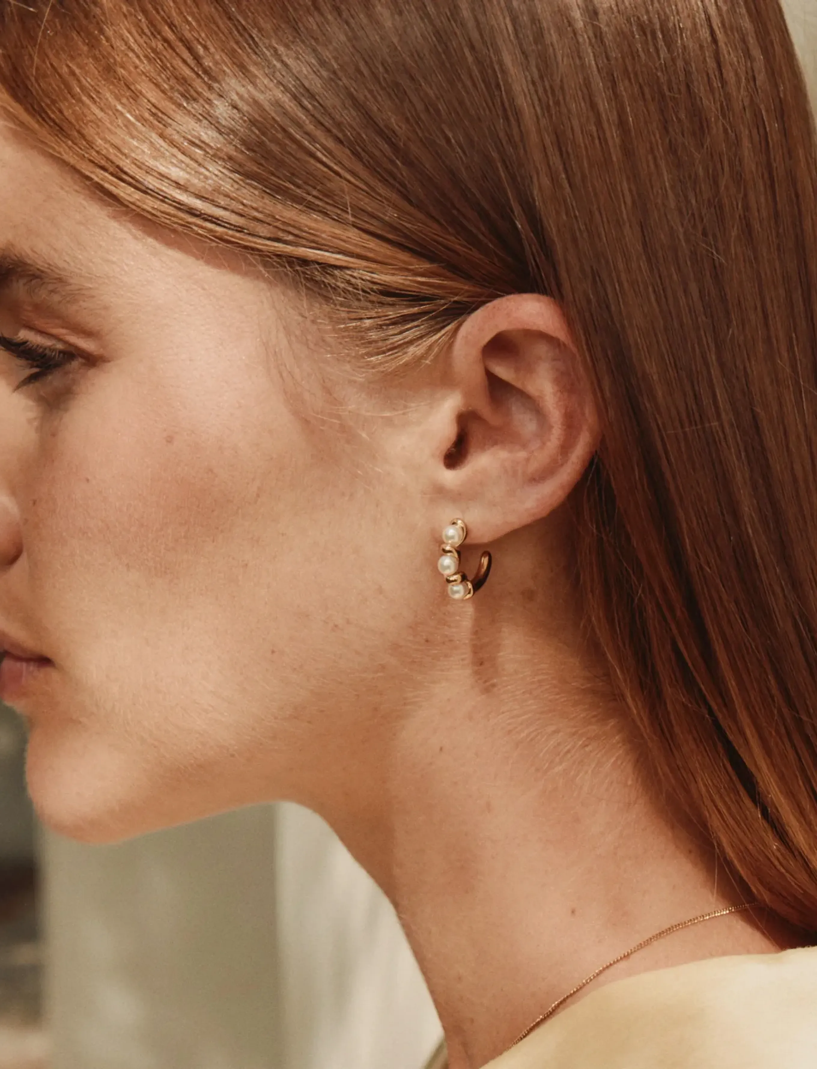 Edblad Margot Hoops S Gold One Size, Kvinder, Perle Creol Øreringe, Guld, Str: ONE SIZE