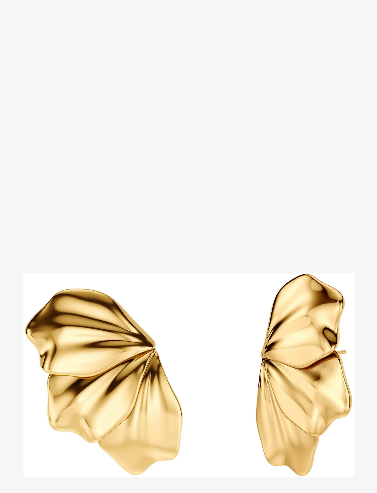 Edblad - Petal Studs L Gold One Size - stud earrings - gold - 1