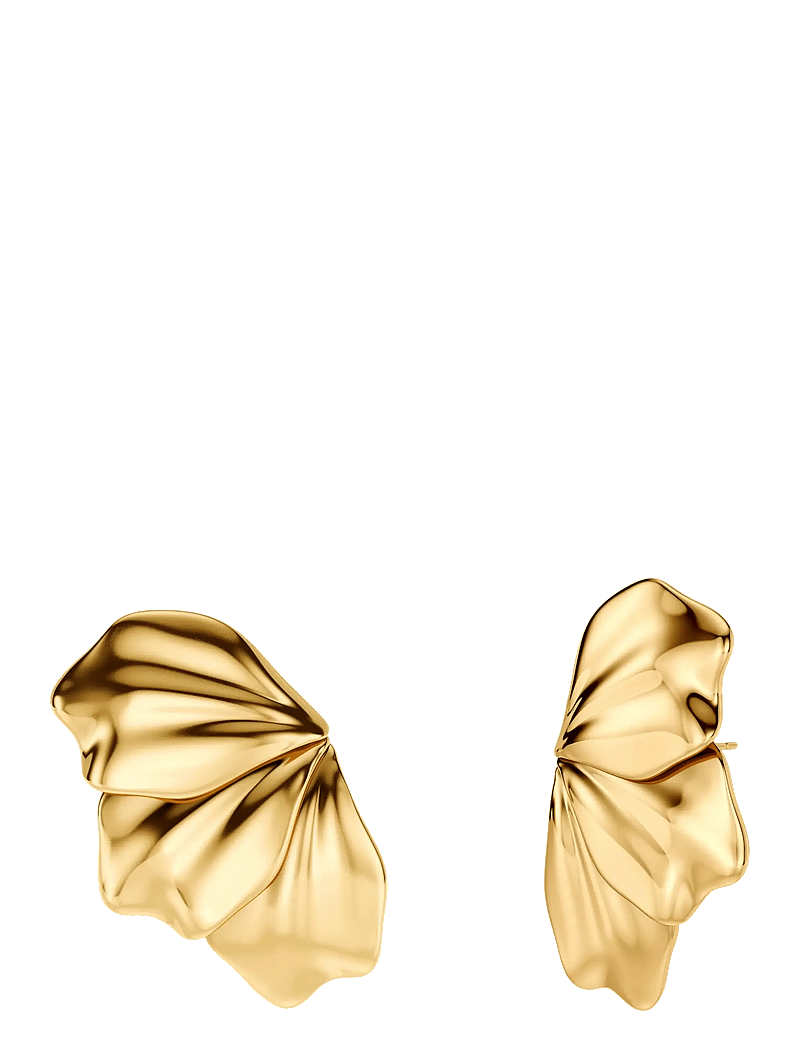 Edblad - Petal Studs L Gold One Size - stud earrings - gold - 1