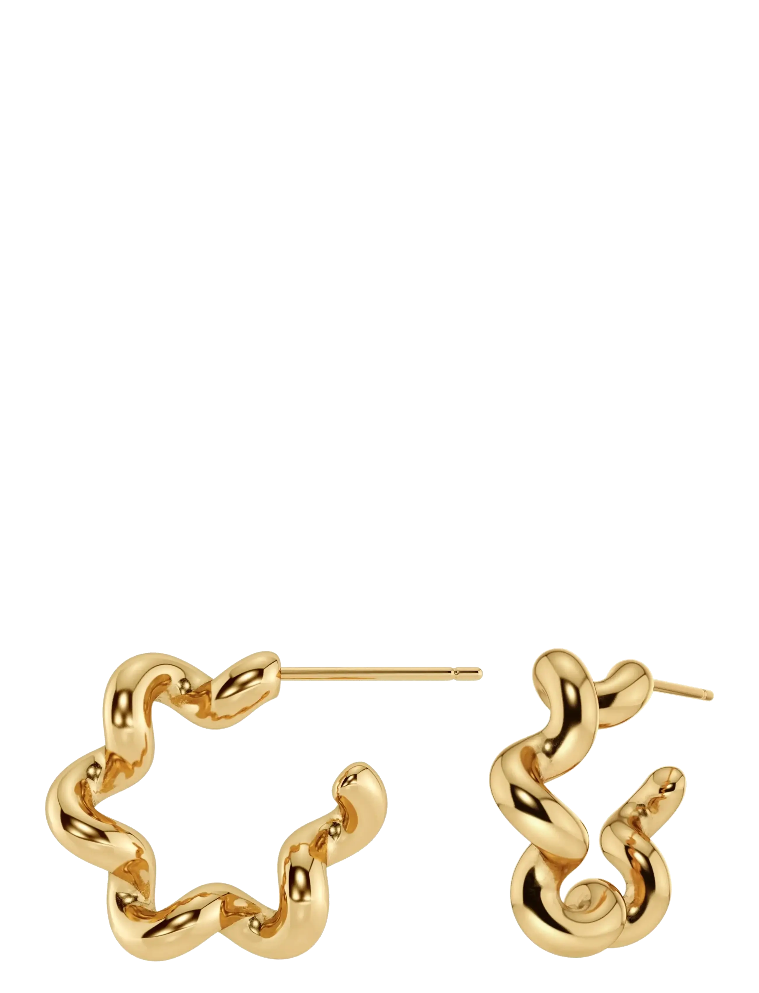 Edblad - Spiral Hoops L Gold One Size - lanko formos auskarai - gold - 2