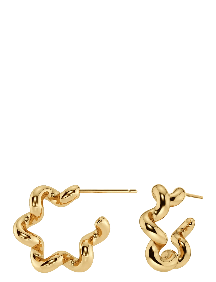 Edblad - Spiral Hoops L Gold One Size - lanko formos auskarai - gold - 2