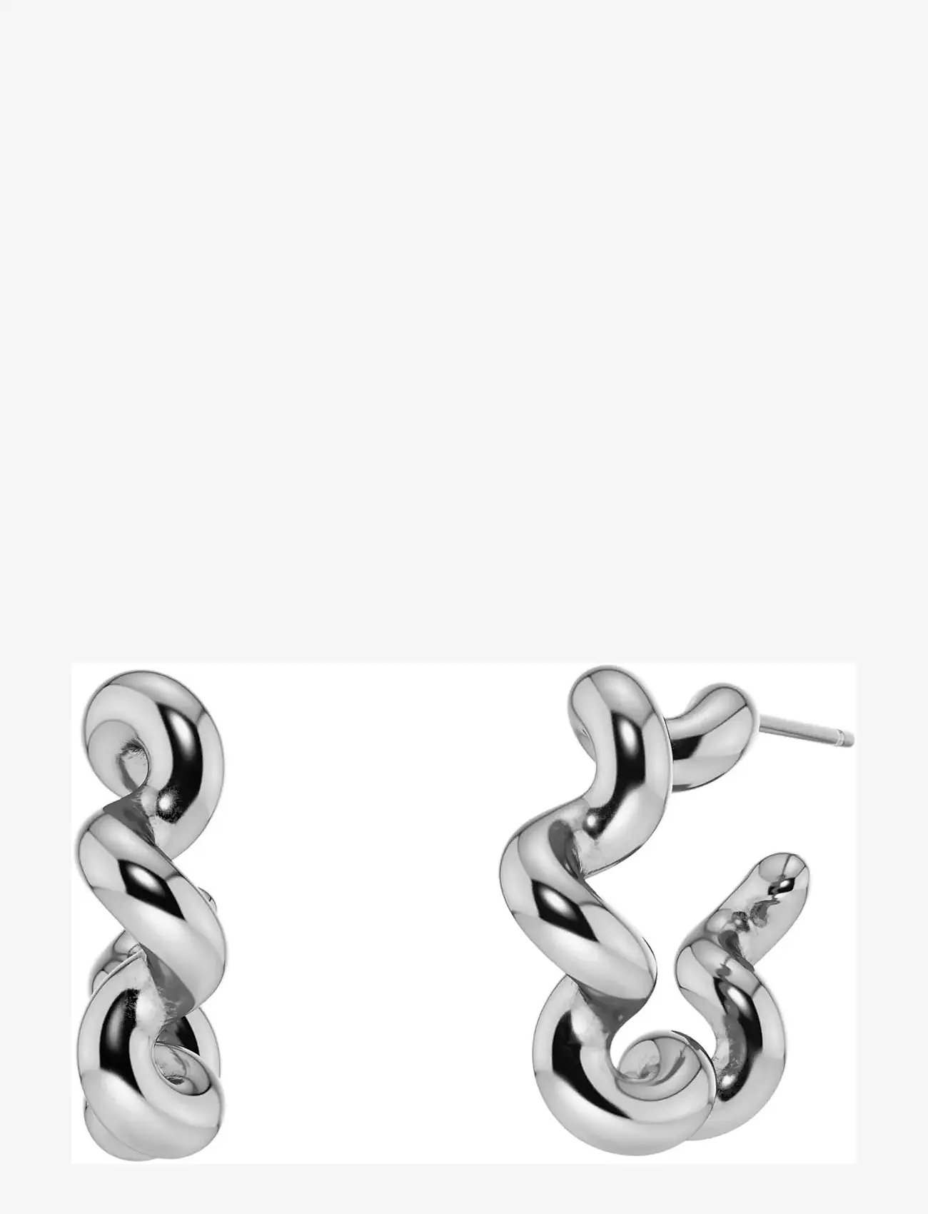 Edblad - Spiral Hoops L Silver One Size - hoops - silver - 1