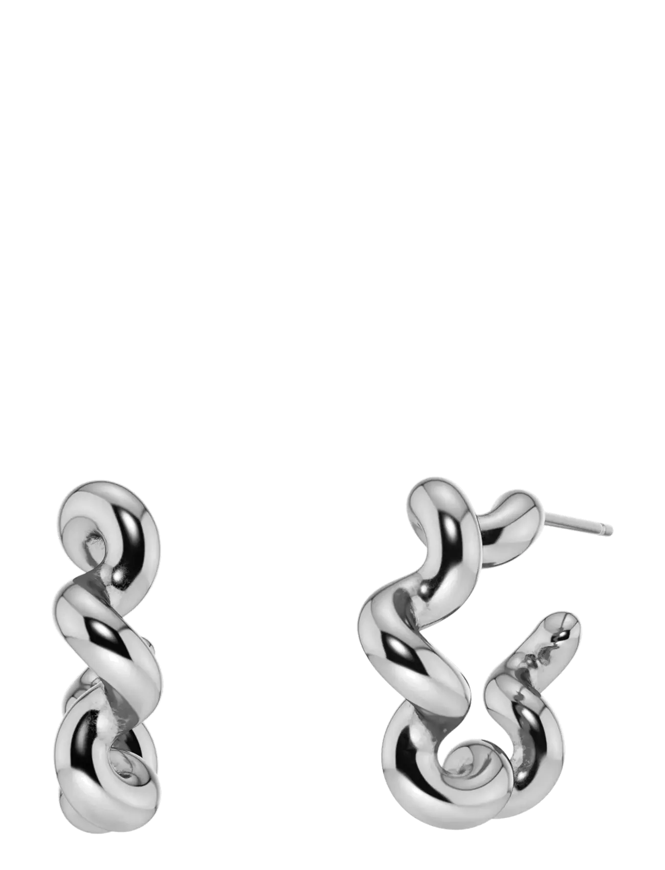 Edblad Spiral Hoops L Silver One Size - Hverdags stil - SILVER / silver