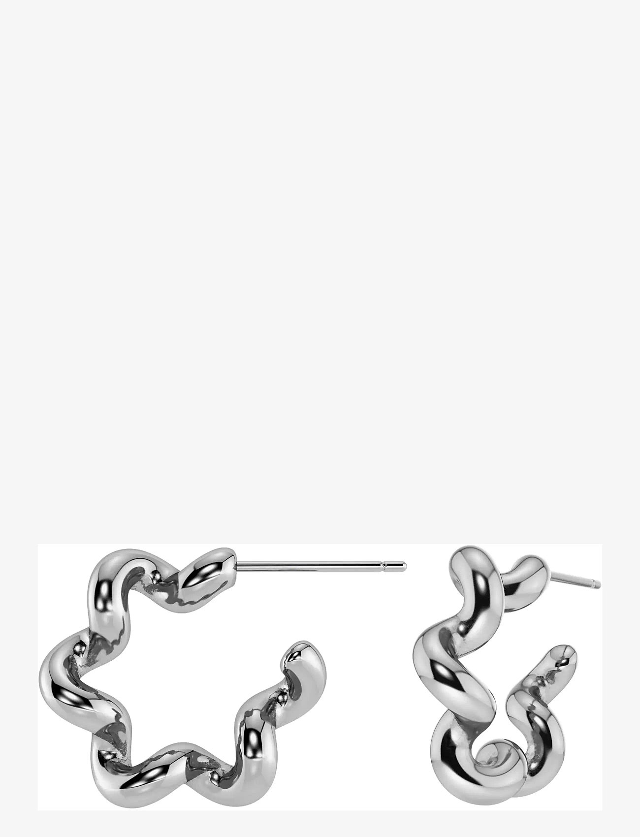 Edblad - Spiral Hoops L Silver One Size - hoops - silver - 2