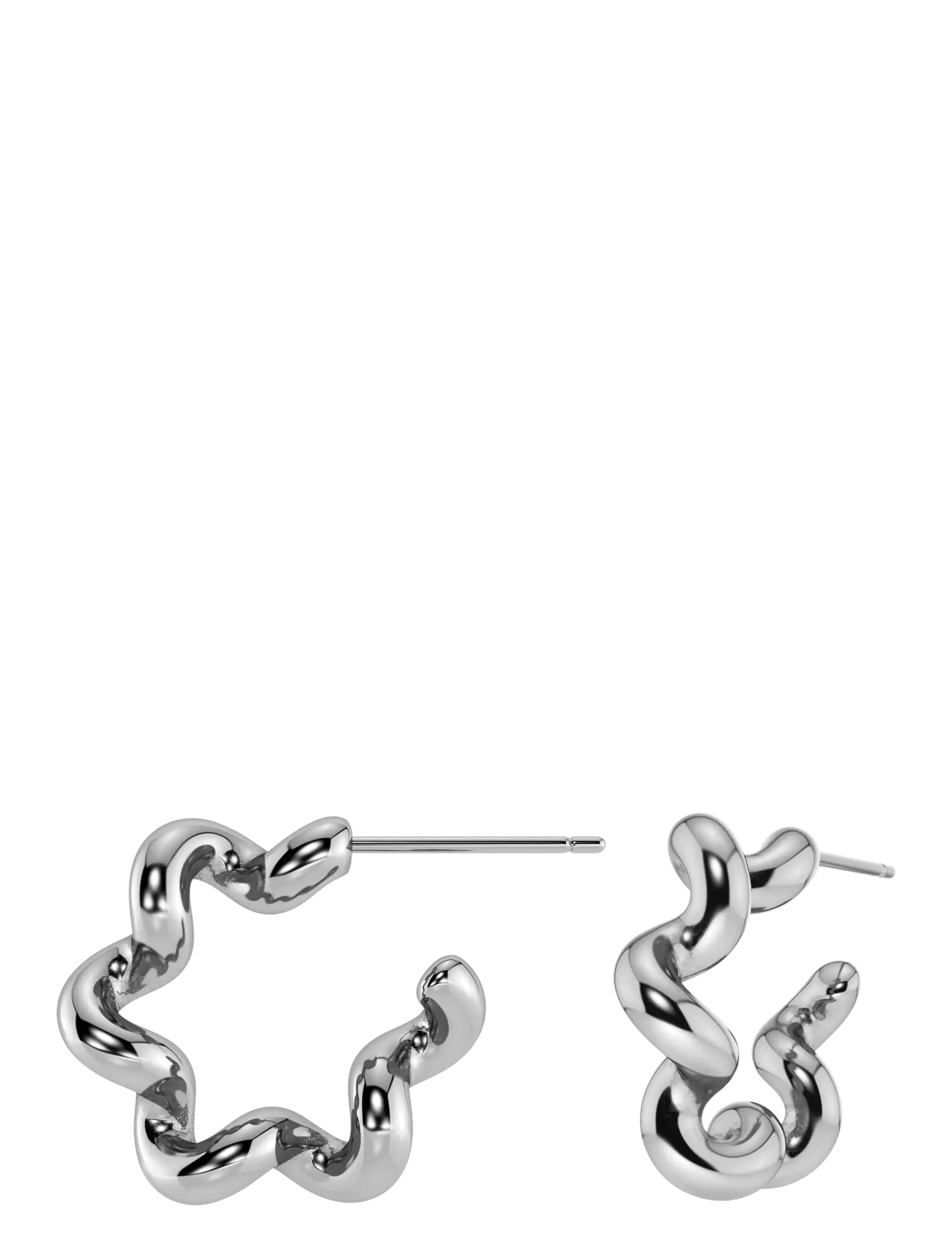 Edblad - Spiral Hoops L Silver One Size - hringeyrnalokkar - silver - 2