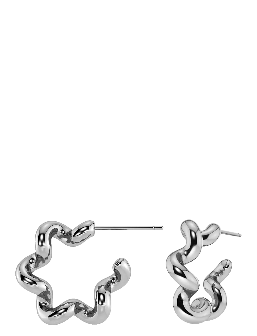 Edblad - Spiral Hoops L Silver One Size - hringeyrnalokkar - silver - 2