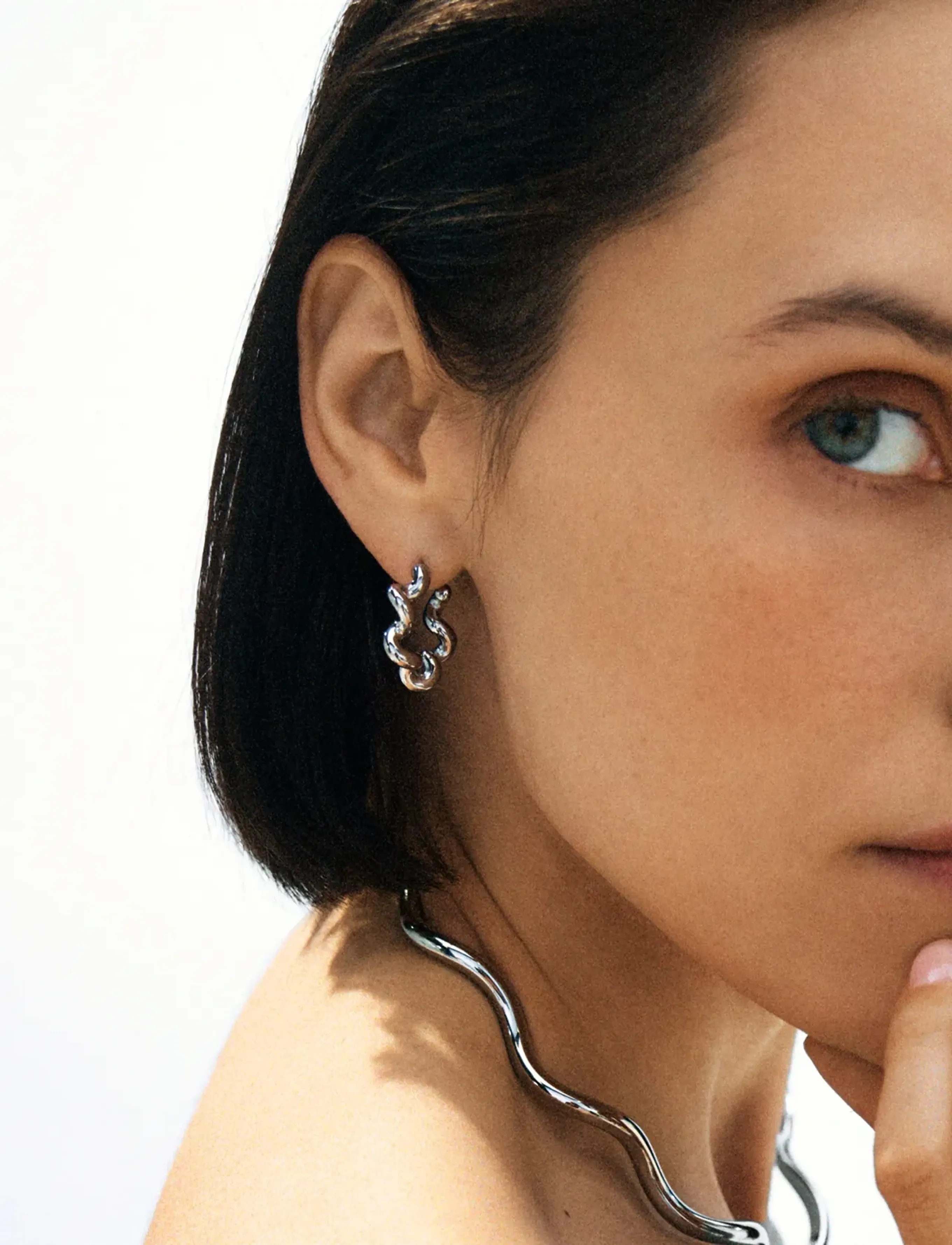Edblad Spiral Hoops L Silver One Size, Earrings, Silber - Hoops, Frauen