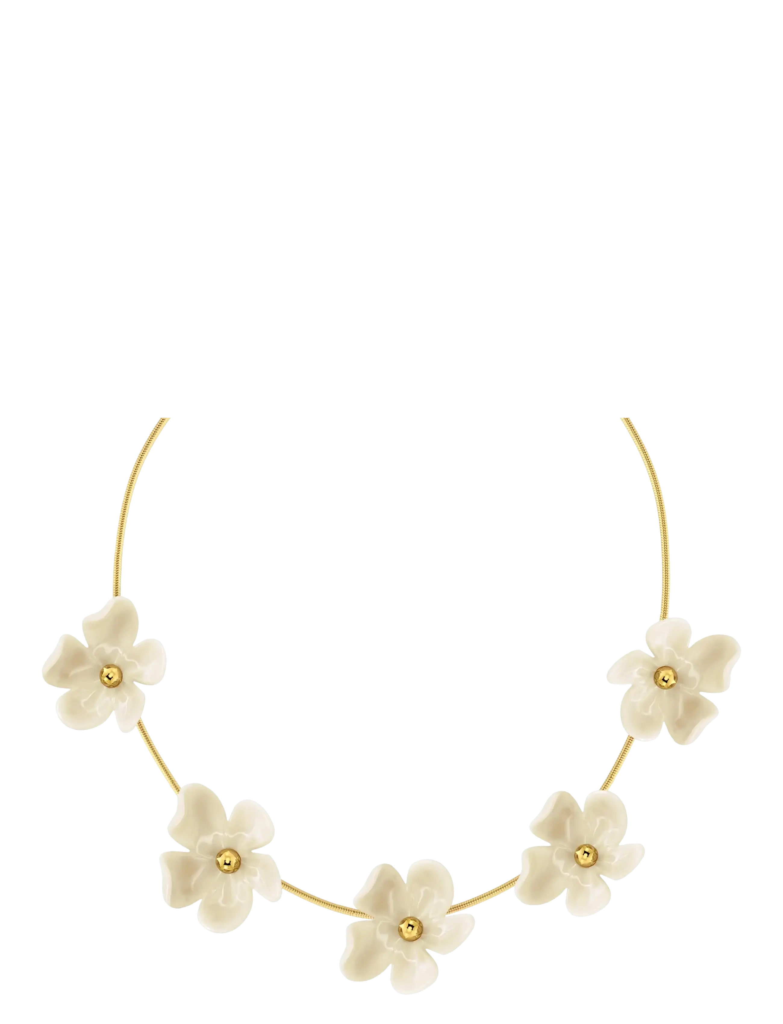 Edblad - Wildflower Necklace Gold/White One Size - statement-ketten - gold - 2