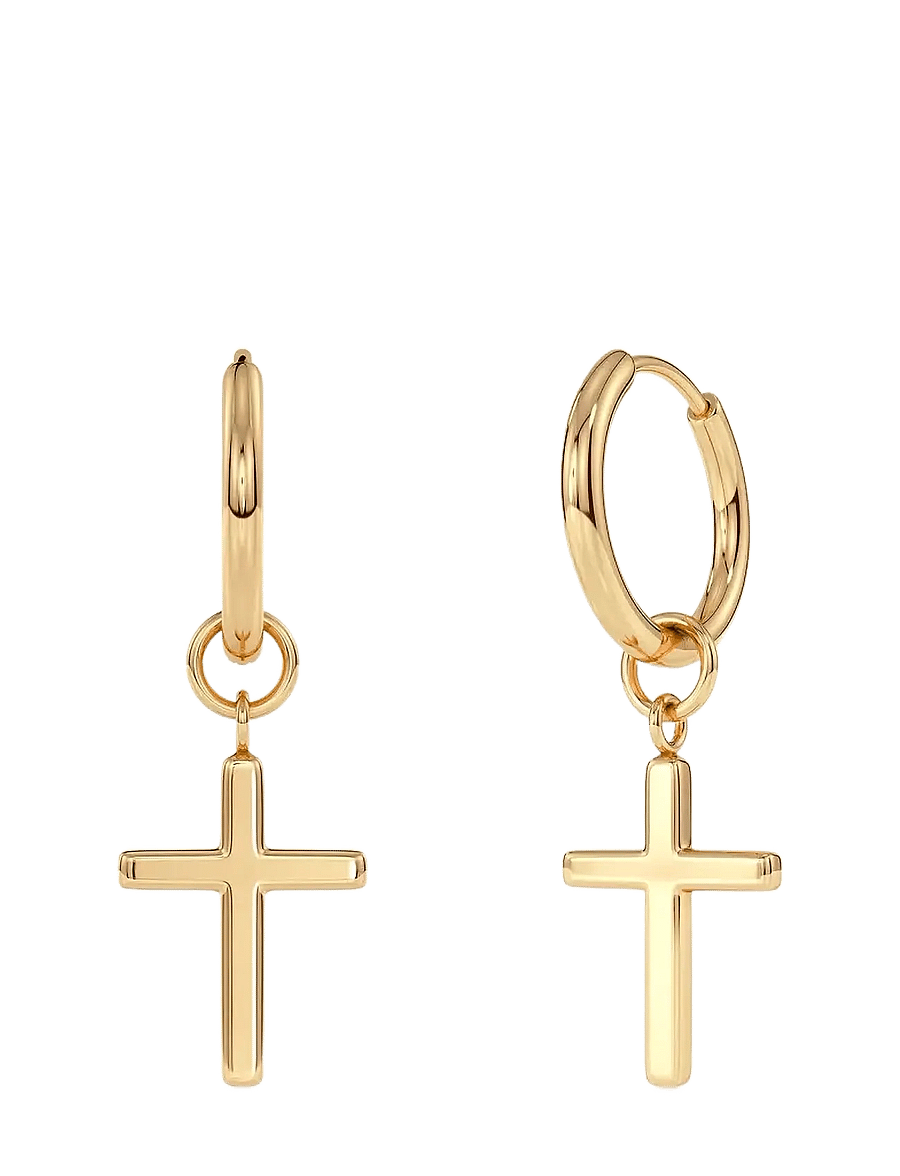 Edblad - Spirit Cross Hoops Gold - oorhangers - gold - 1