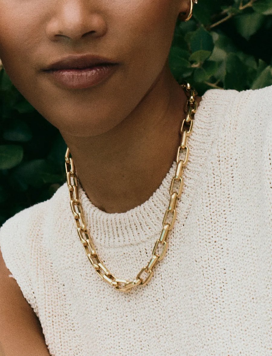 Edblad - Box Chain Maxi Necklace Gold - halsketten - gold - 0