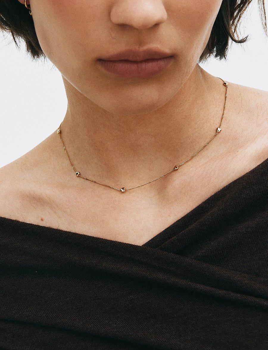 Edblad - Barley Petite Necklace Multi Gold One Size - kedjehalsband - gold - 0