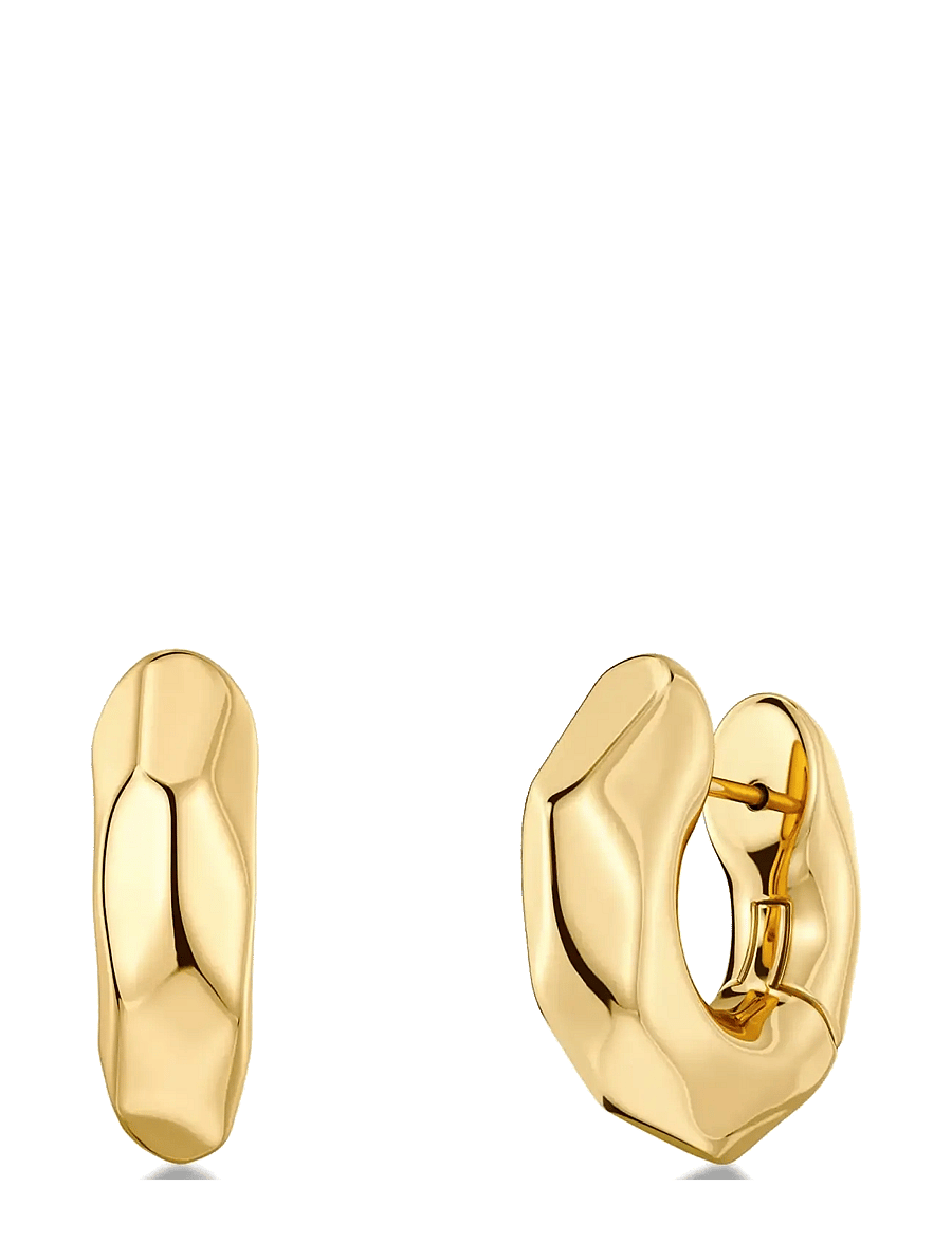 Edblad - Crystalite Hoops L Gold One Size - creoler & hoops - gold - 1