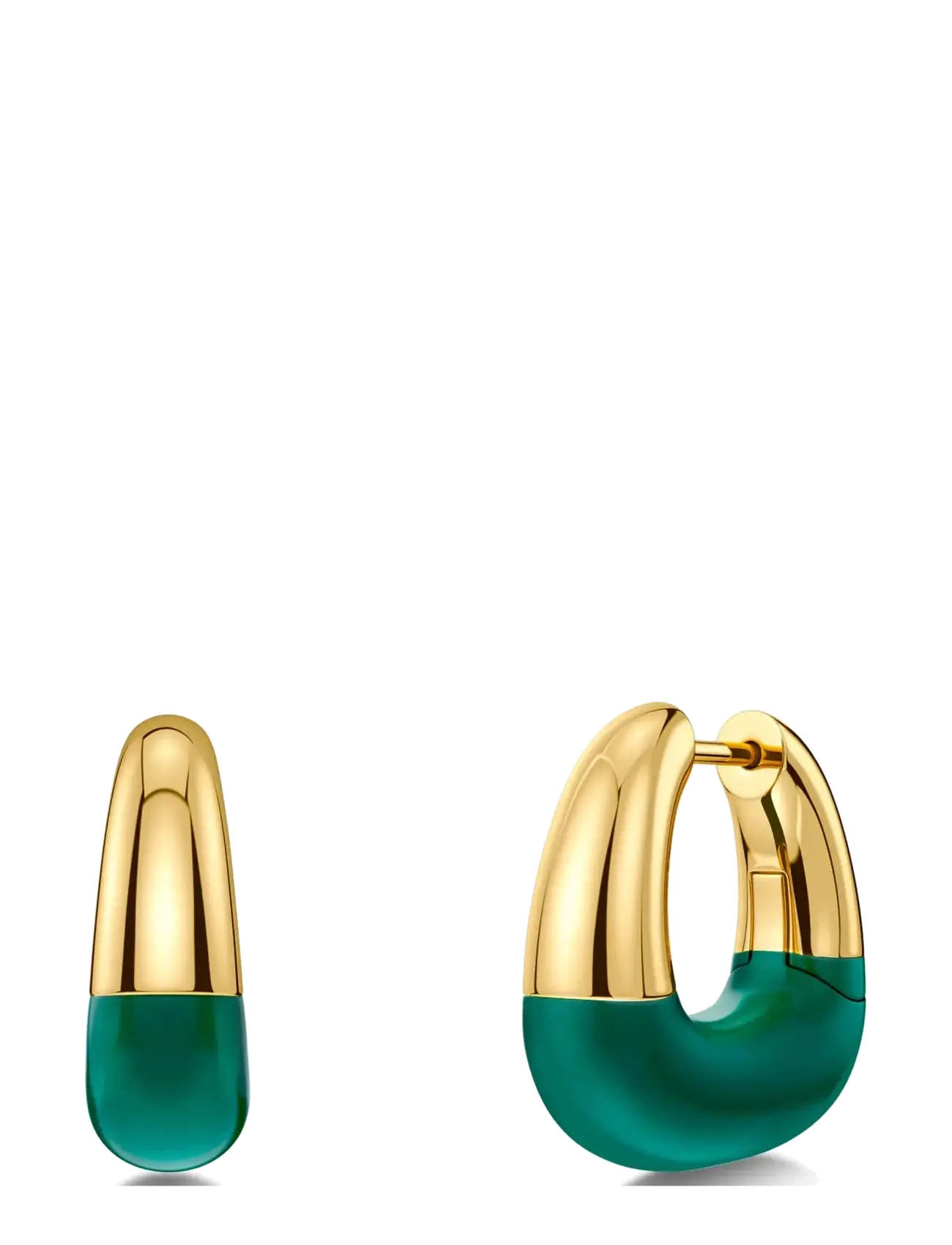 Edblad Lore Hoops L Gold/Green One Size - Accessories - GOLD / green
