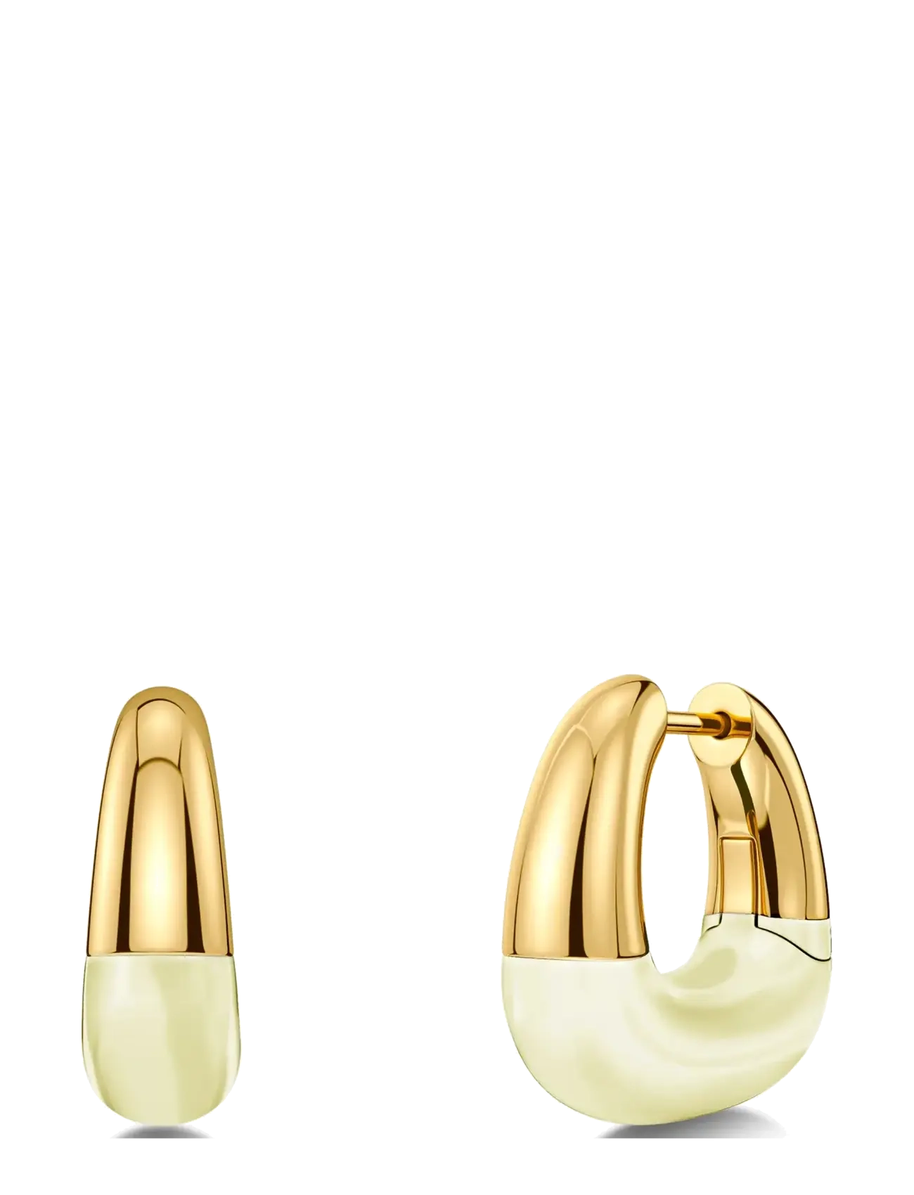 Edblad Lore Hoops L Gold/White One Size - Accessories - GOLD / gold