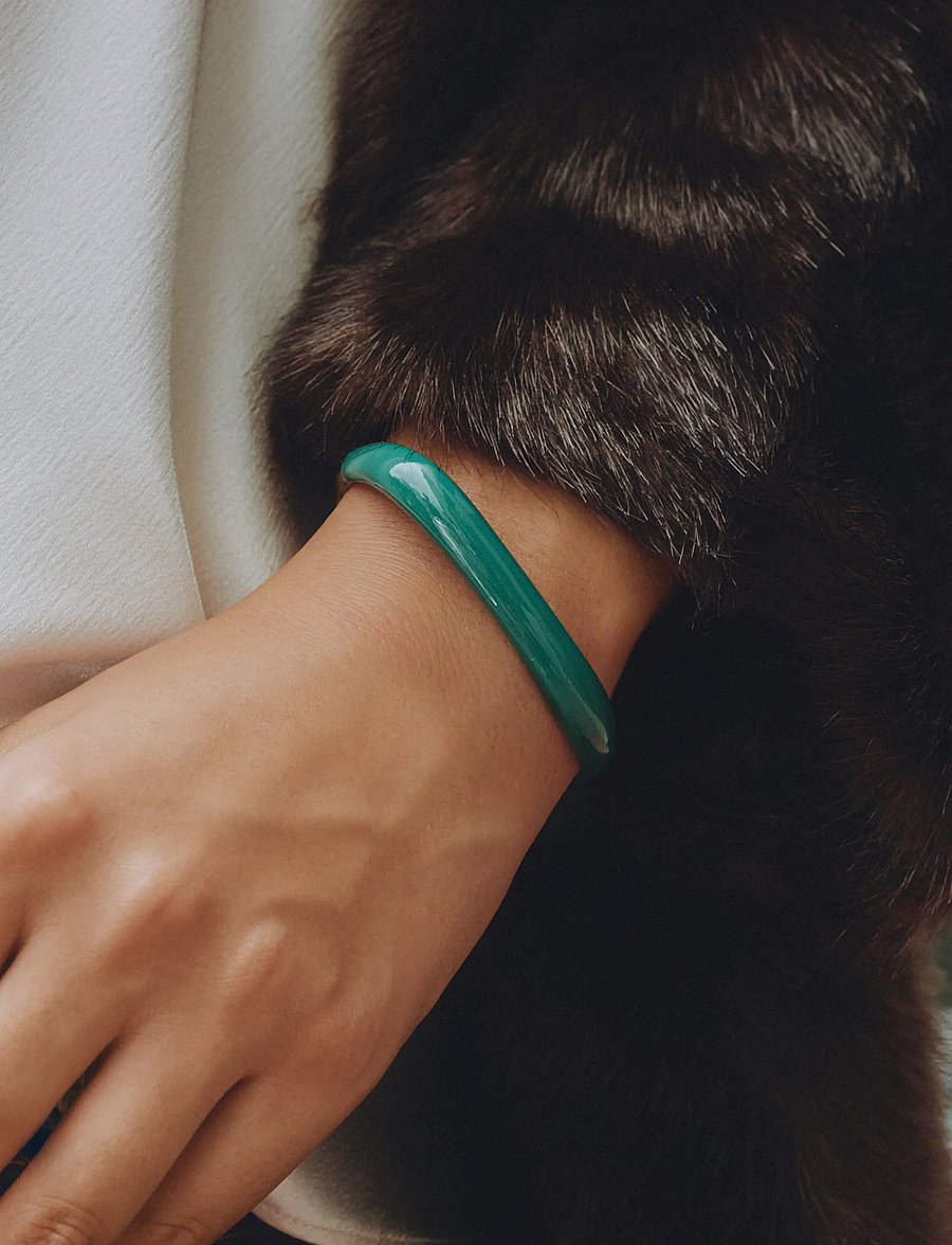 Edblad - Lore Bangle Gold/Green - armreifen - gold - 0