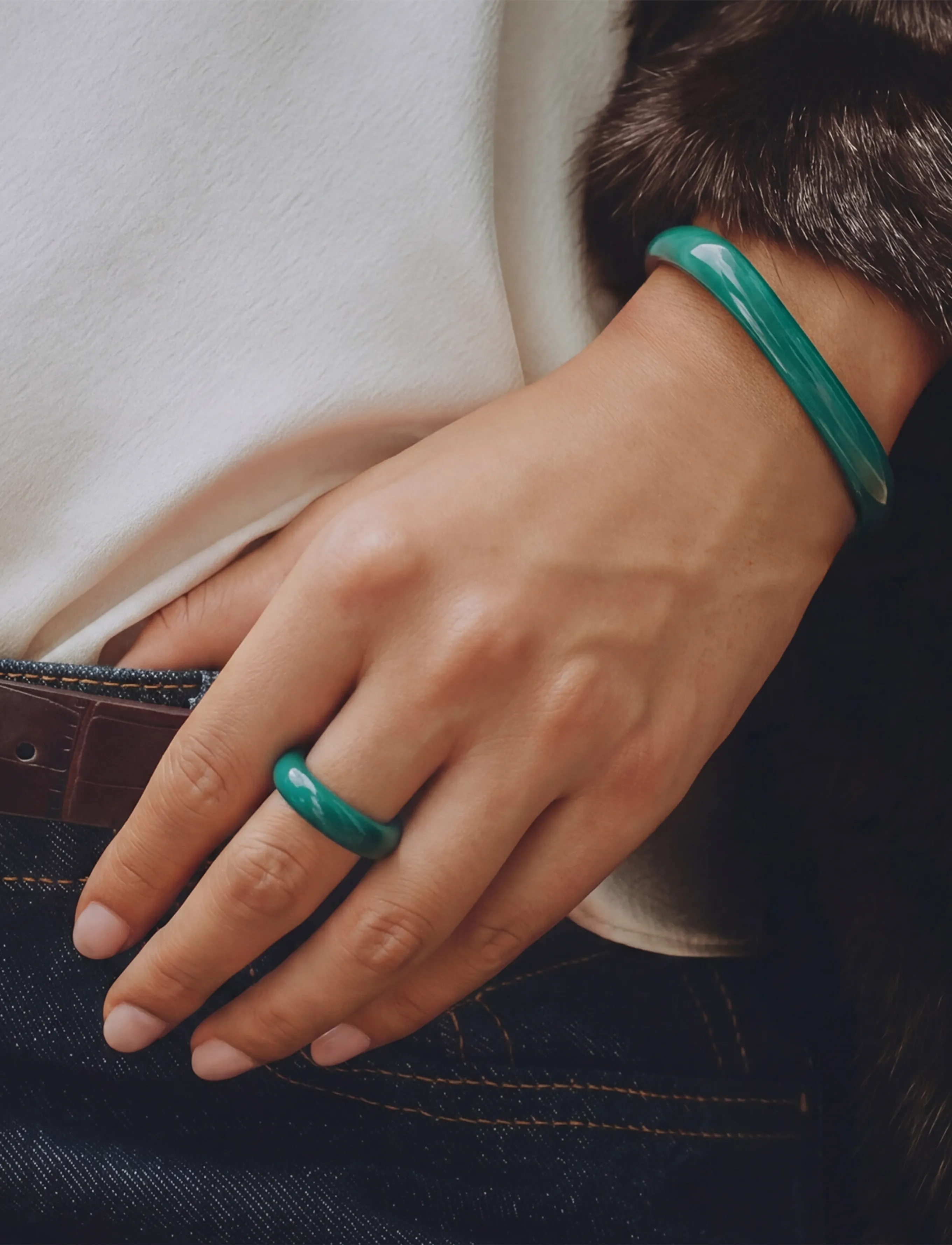 Edblad - Lore Bangle Gold/Green - armreifen - gold - 3