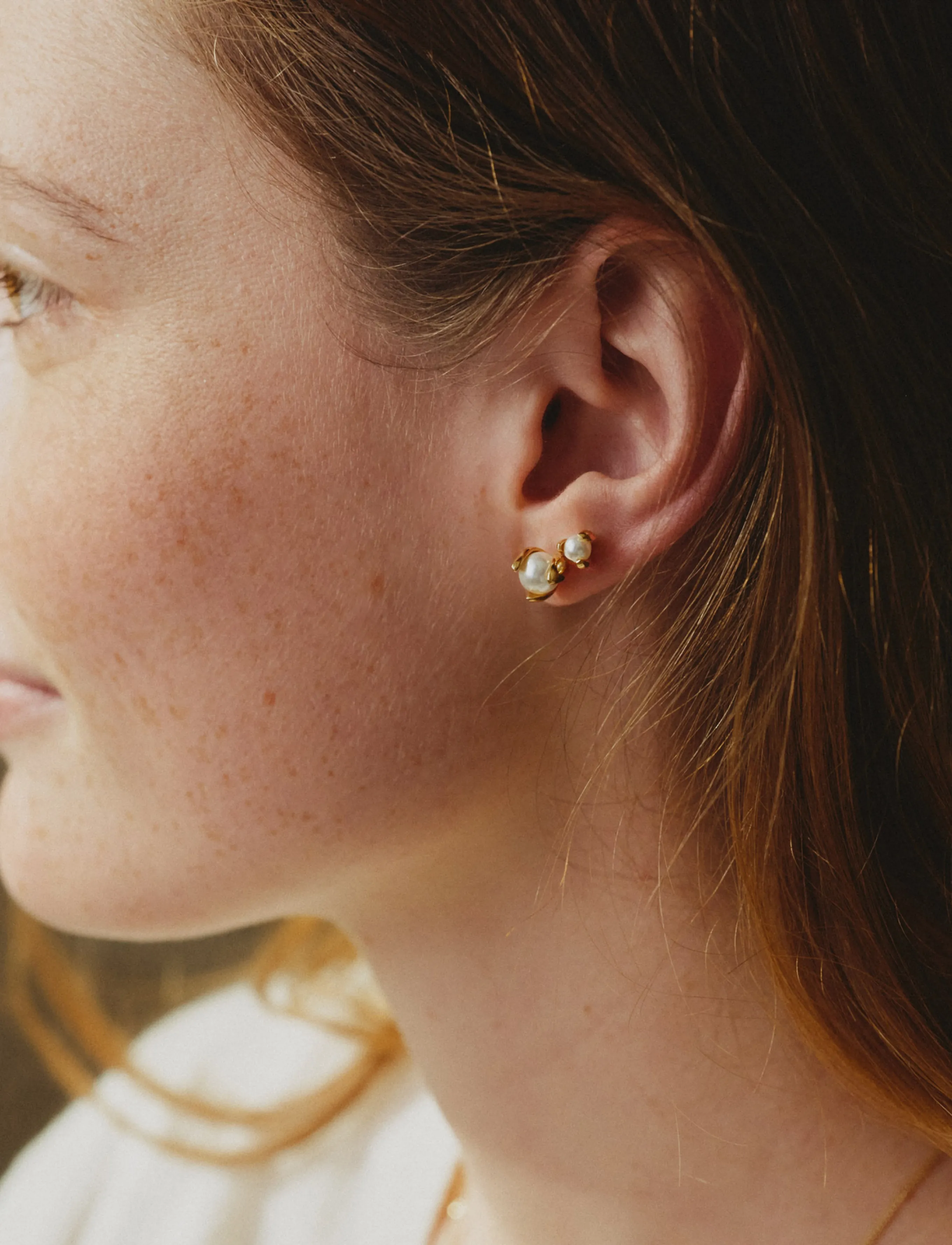 Edblad - Moonrave Studs L Gold One Size - Ørestikker - gold - 0