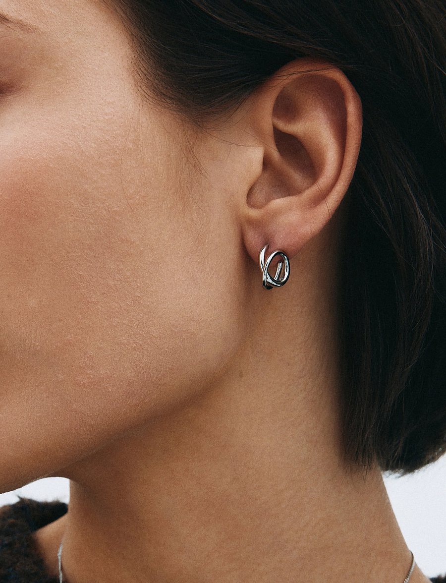 Edblad - Nouveau Hoops S Silver One Size - creoler & hoops - silver - 0