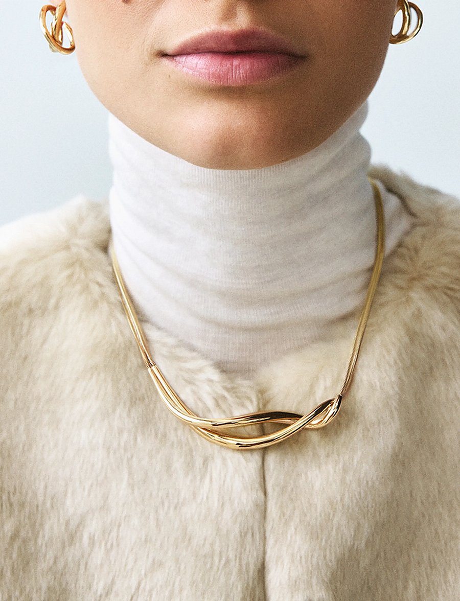 Edblad - Nouveau Necklace L Gold One Size - statement halskæder - gold - 0