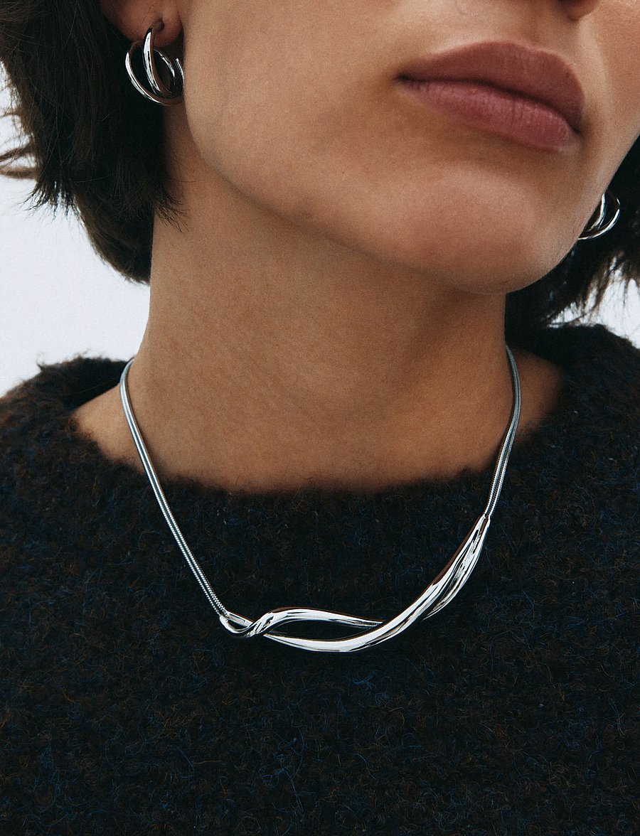 Edblad - Nouveau Necklace L Silver One Size - statement halskæder - silver - 0