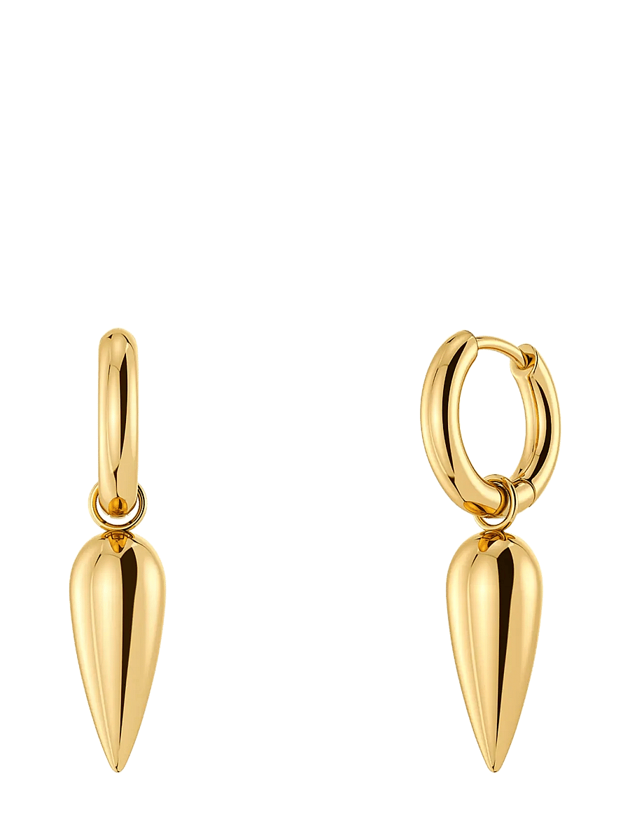 Edblad - Peak Spike Hoops Gold One Size - hängande örhängen - gold - 1