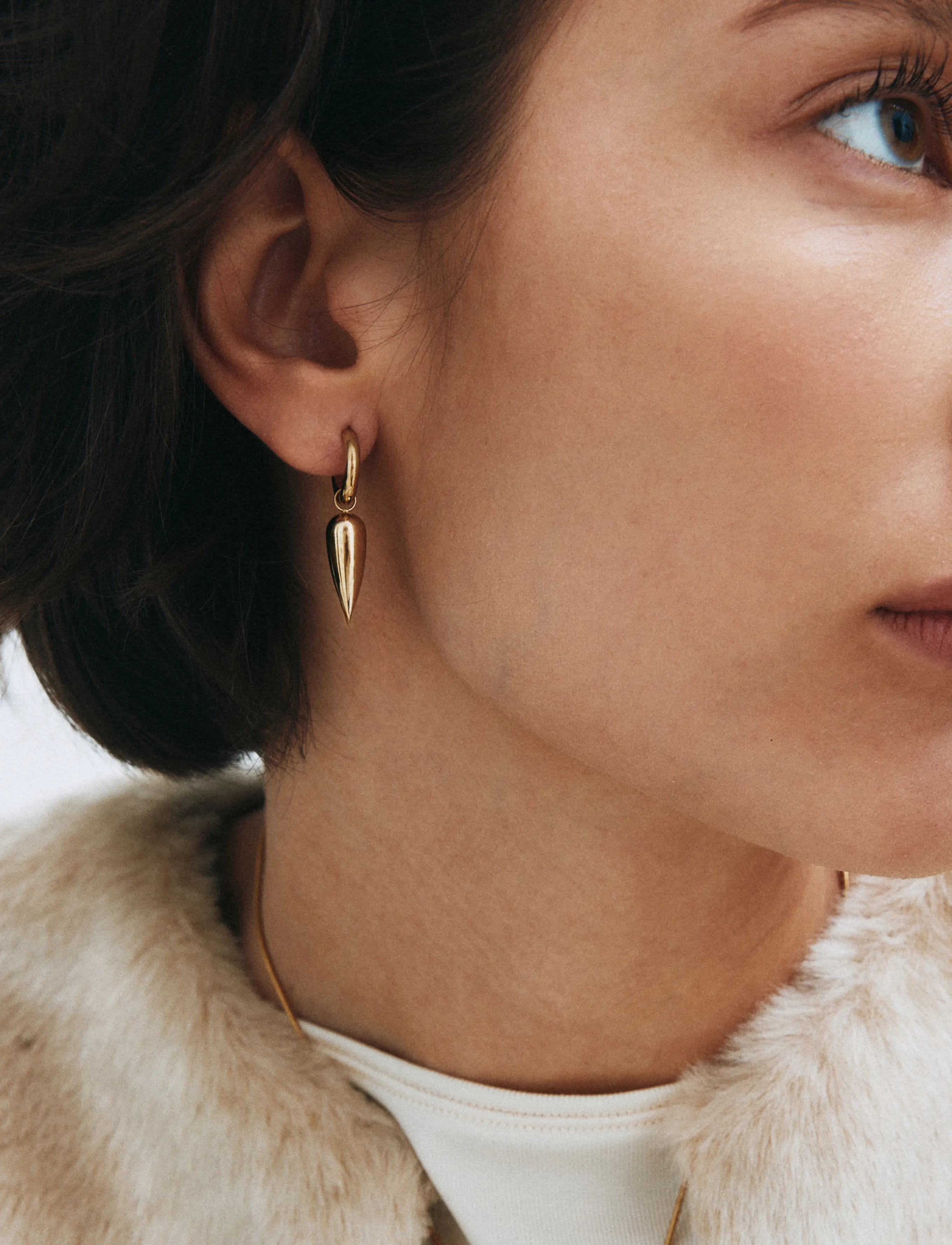 Edblad Peak Spike Hoops Gold One Size, Damen, Spike Creolen, Gold, Gr.ONE SIZE
