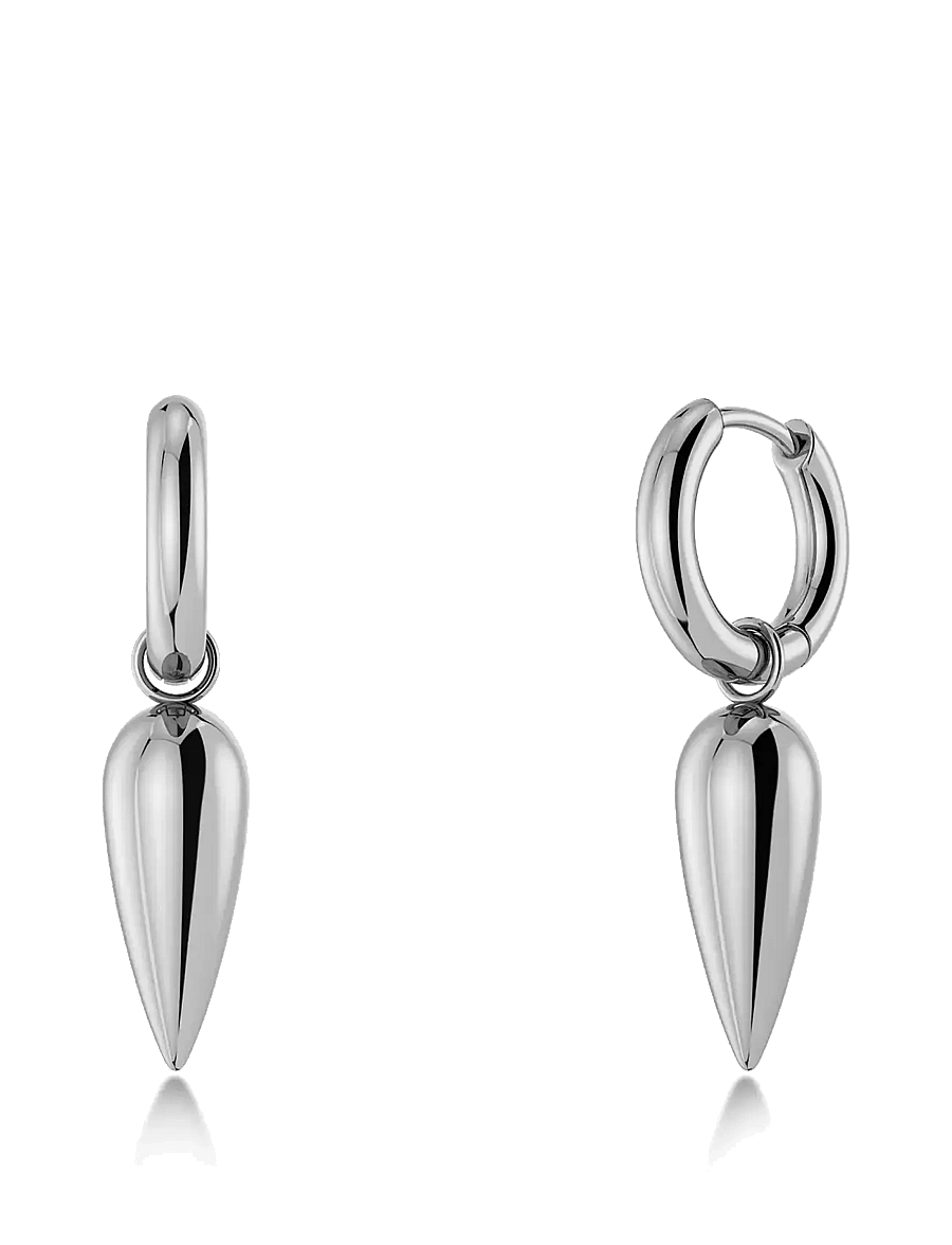 Edblad - Peak Spike Hoops Silver One Size - Øreringe med vedhæng - silver - 1