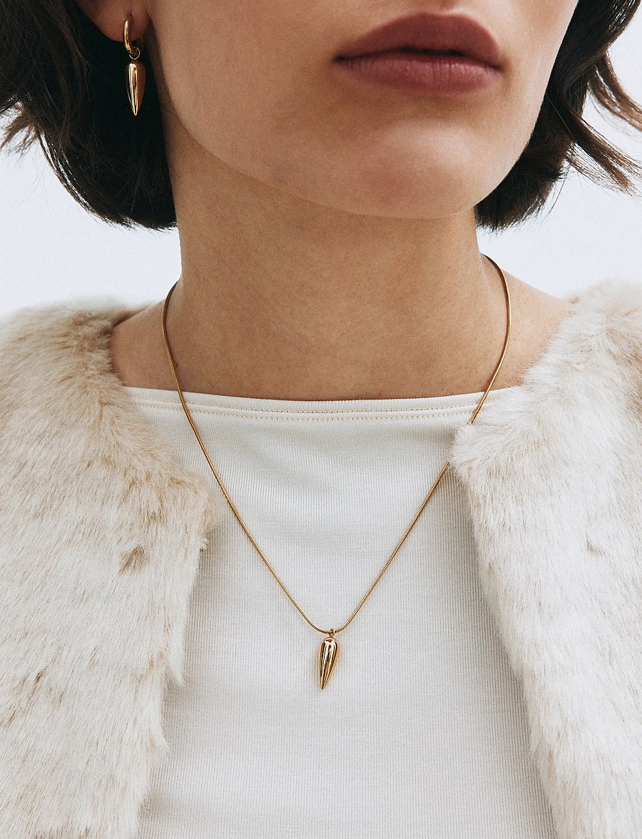 Edblad - Peak Spike Necklace Gold One Size - kedjehalsband - gold - 0