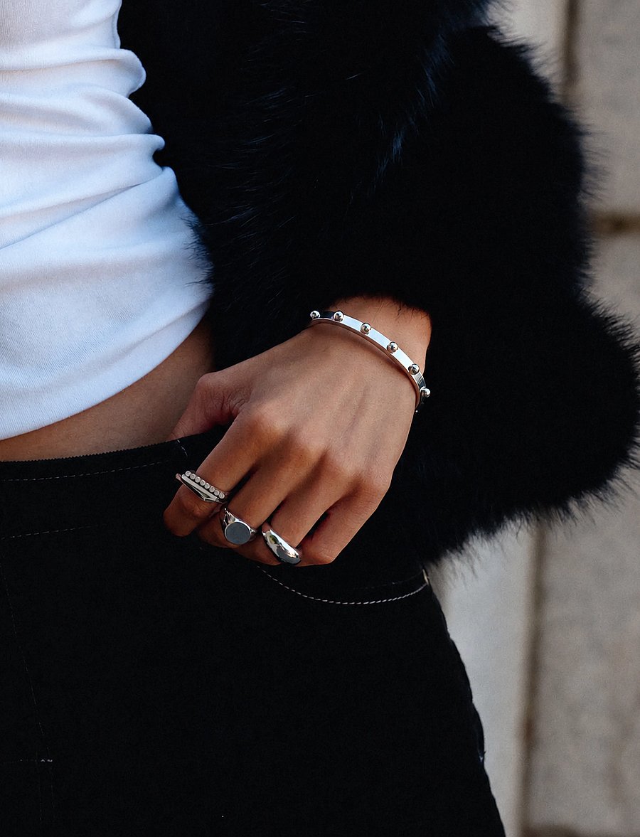 Edblad - Stud Bangle Silver - armringe - silver - 0