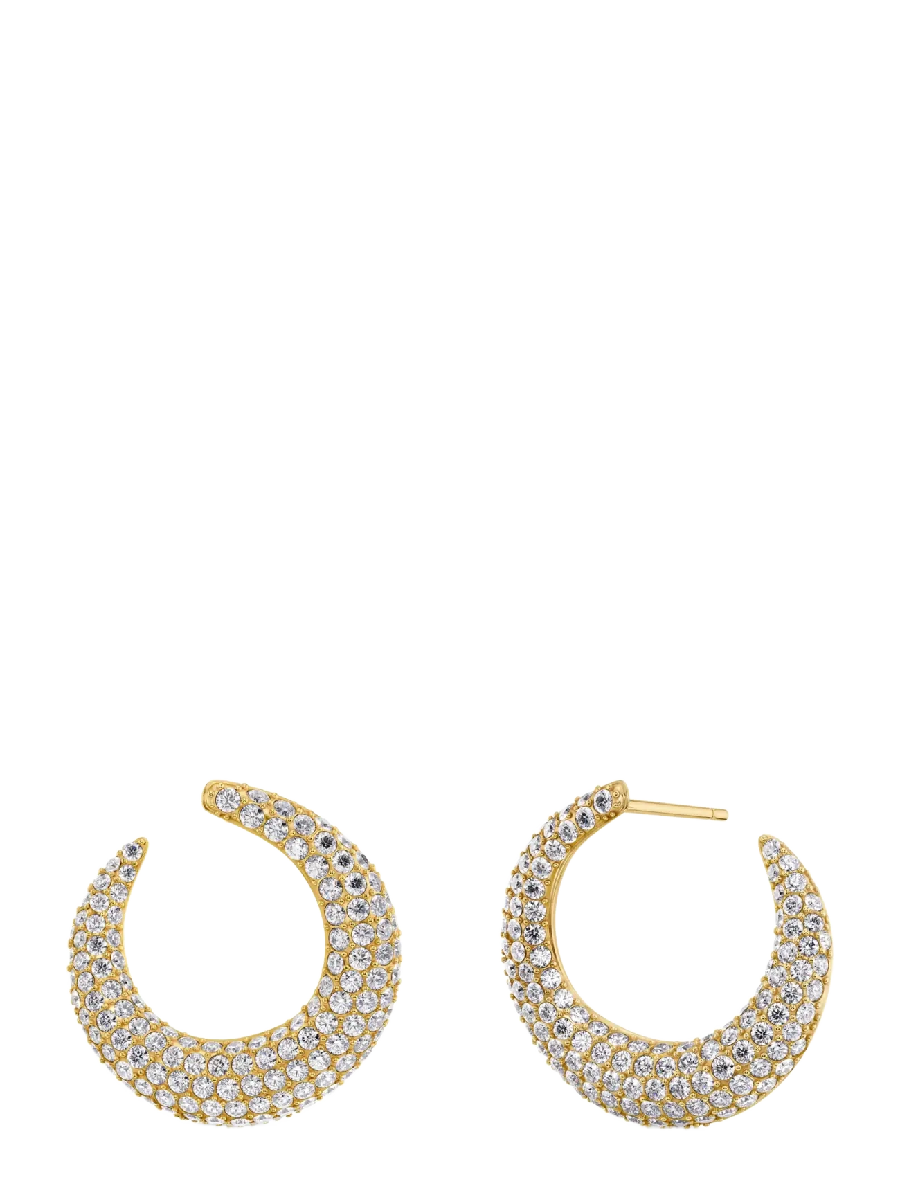 Edblad Wishbone Hoops Sparkle Gold One Size - Accessoarer - GOLD / gold