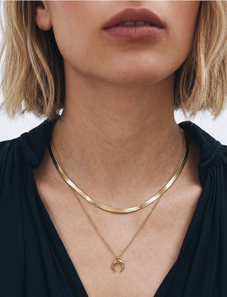 Edblad - Wishbone Necklace S Gold One Size - halskæder med vedhæng - gold - 0