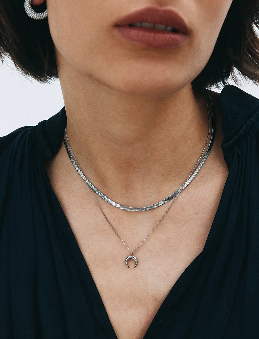 Edblad - Wishbone Necklace S Silver One Size - halskæder med vedhæng - silver - 0