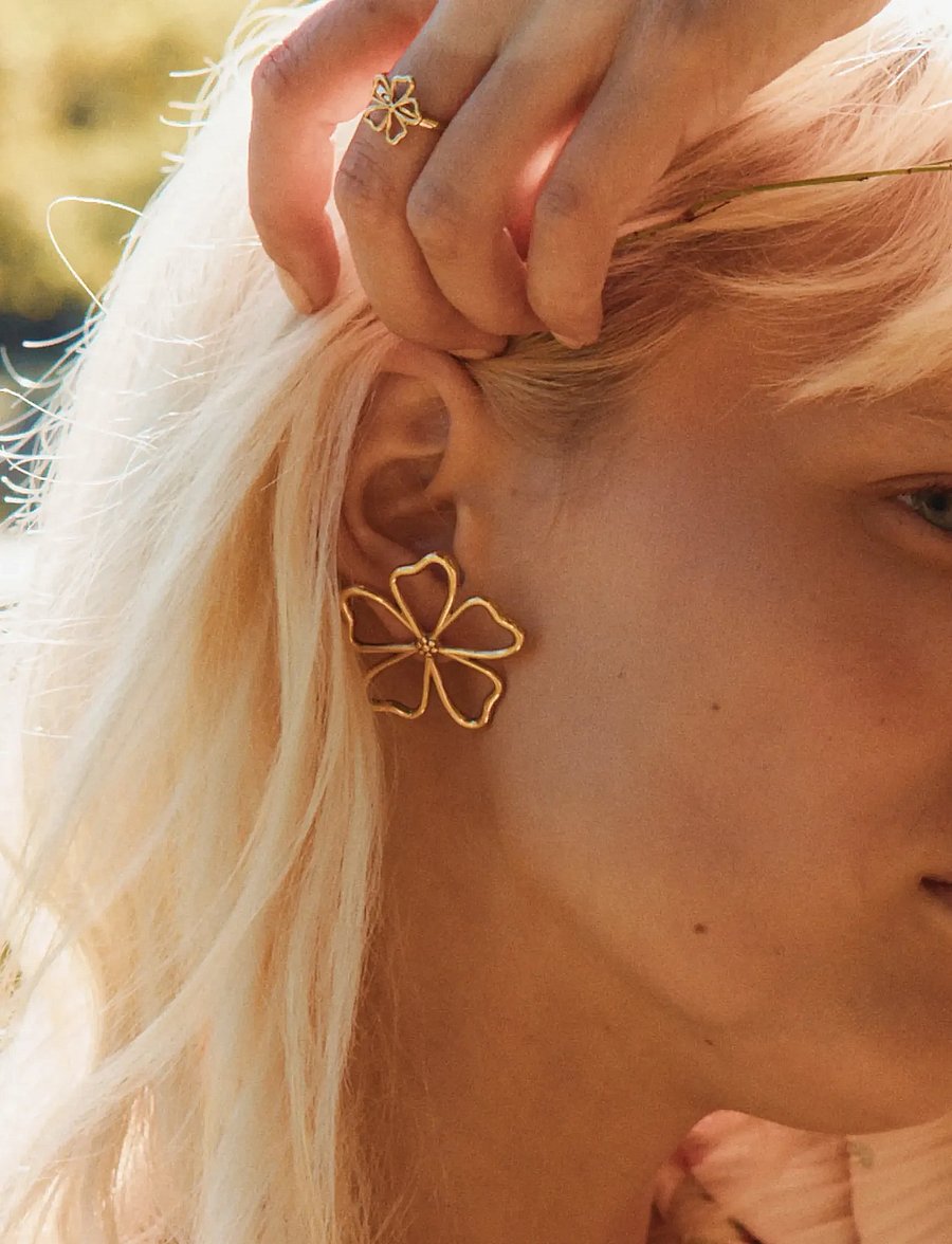 Edblad - Alba Studs L Gold - kolczyki sztyfty - gold - 0