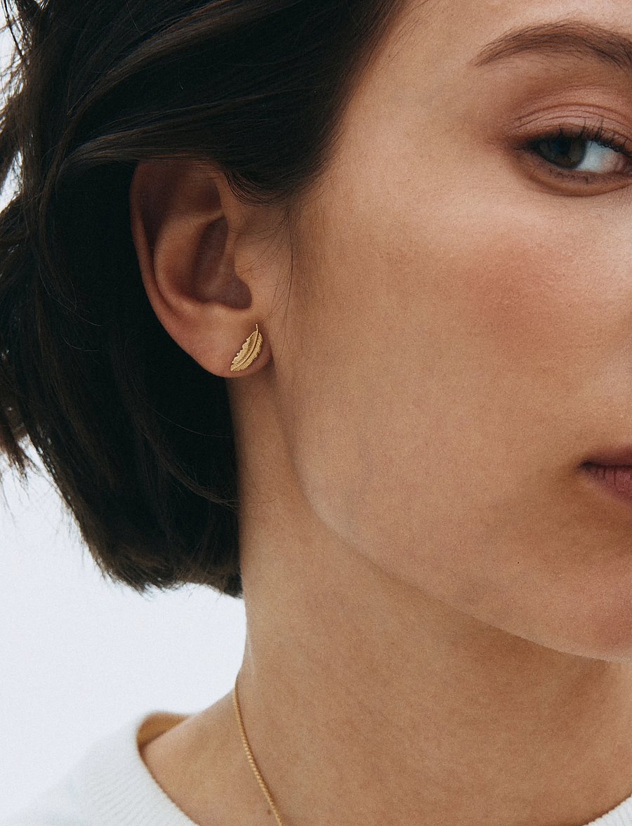 Edblad - Feather Studs Gold One Size - gold - 0
