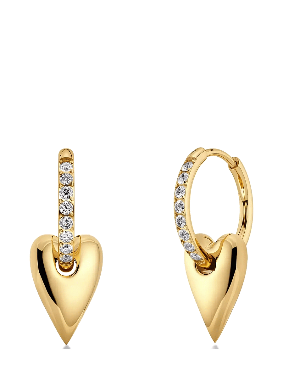 Edblad - Amore Sparkle Hoops S Gold One Size - Øreringe med vedhæng - gold - 1