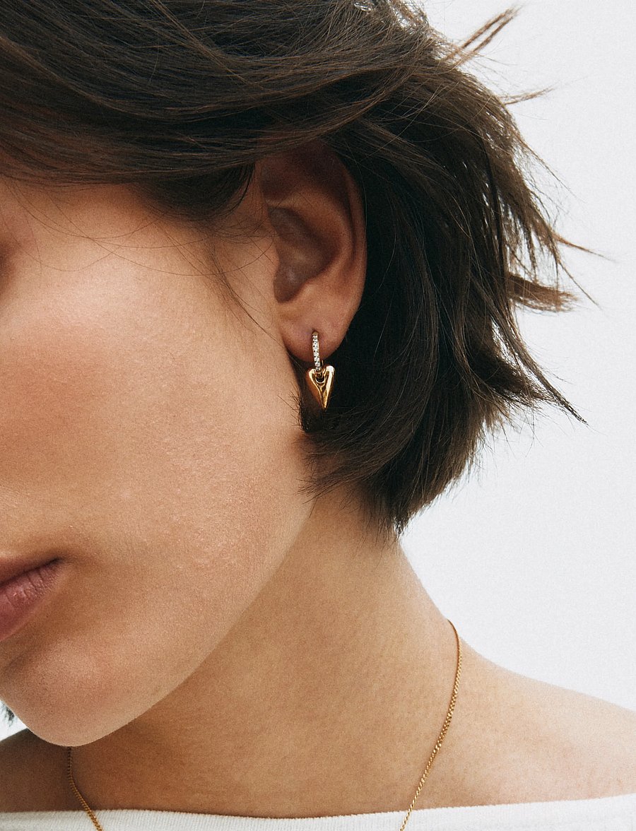 Edblad - Amore Sparkle Hoops S Gold One Size - Øreringe med vedhæng - gold - 0