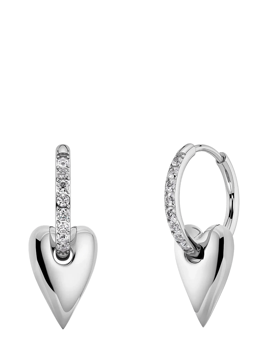 Edblad - Amore Sparkle Hoops S Silver One Size - silver - 1