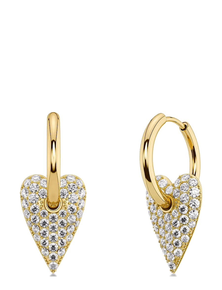 Edblad - Amore Sparkle Hoops L Gold One Size - Øreringe med vedhæng - gold - 1