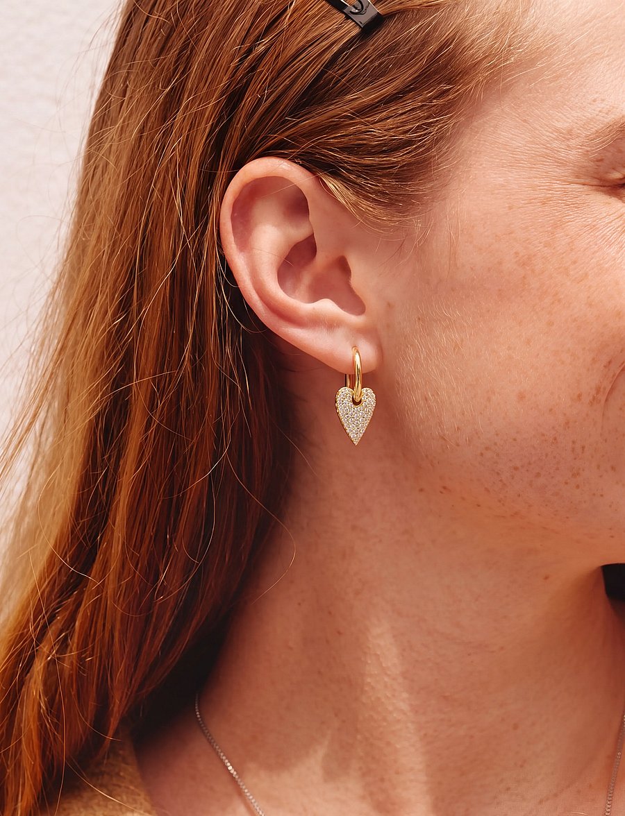 Edblad - Amore Sparkle Hoops L Gold One Size - Øreringe med vedhæng - gold - 0